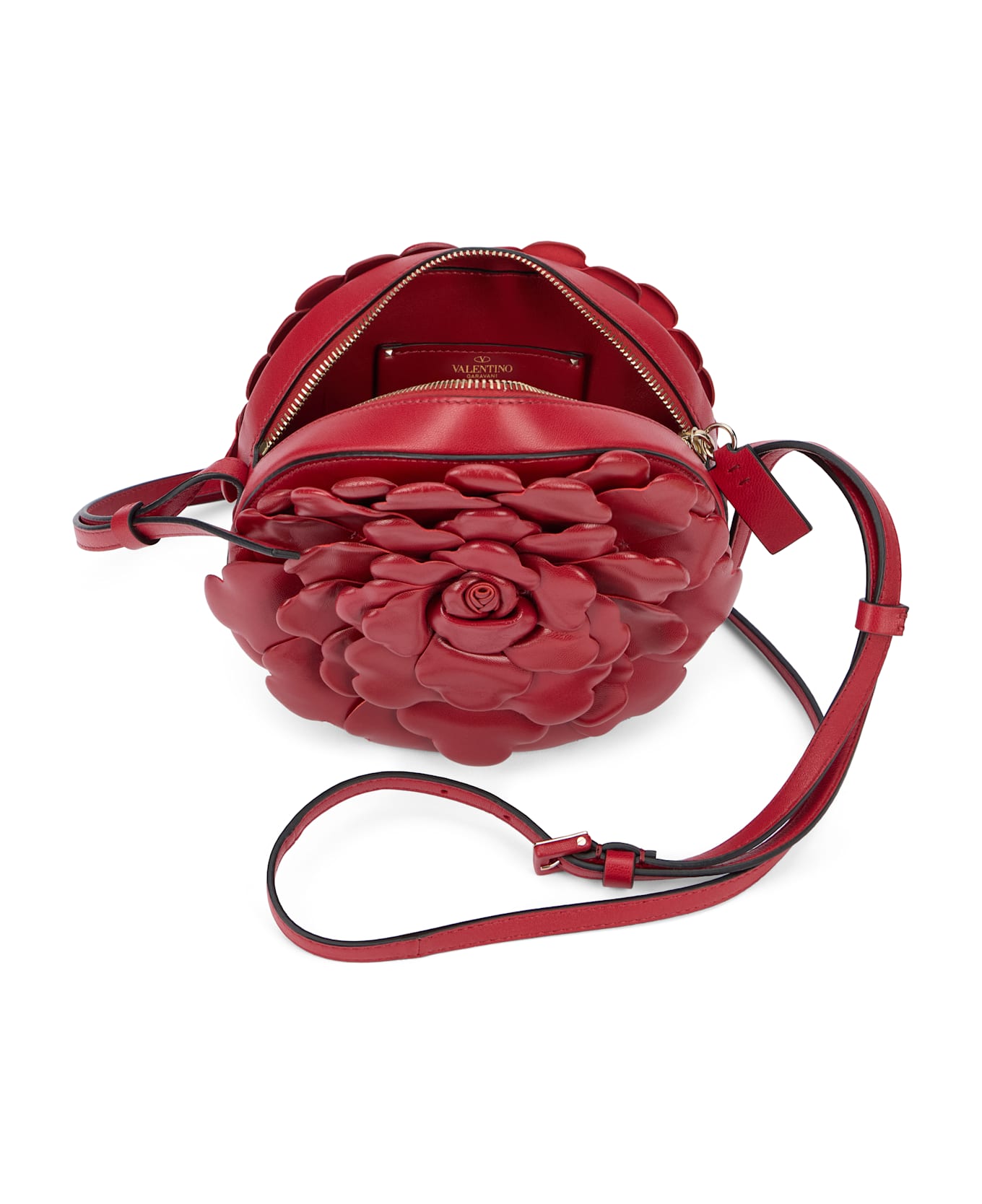 Valentino Garavani Red Elegant Round Shoulder Bag - red