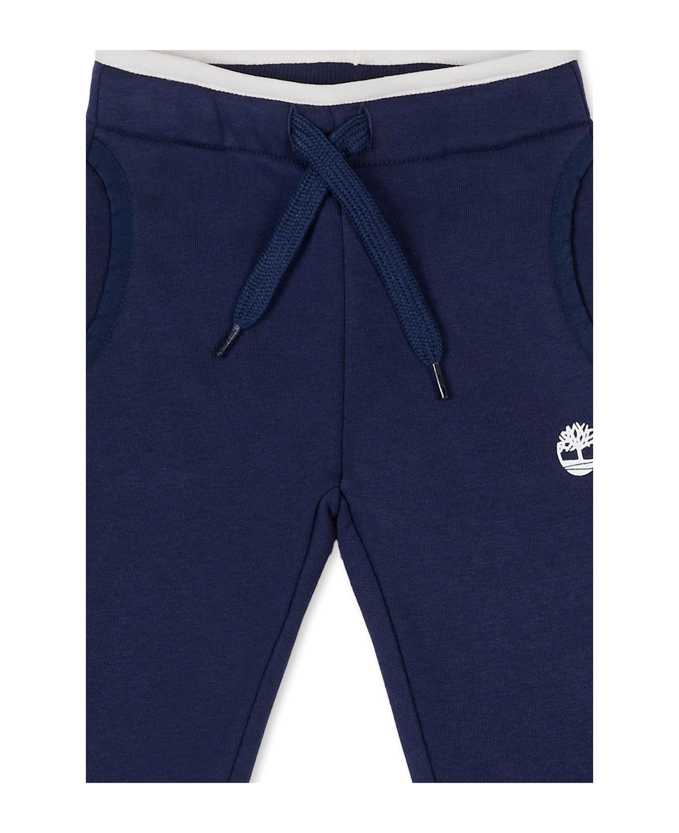 Timberland Blue Trouurs For Baby Boy With Logo - Blue