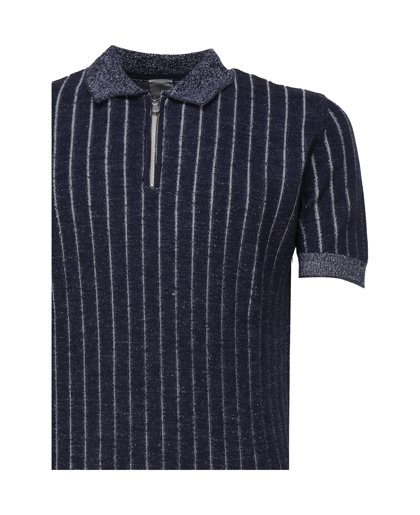 Eleventy Short-sleeved Polo Shirt - Blue, white ポロシャツ