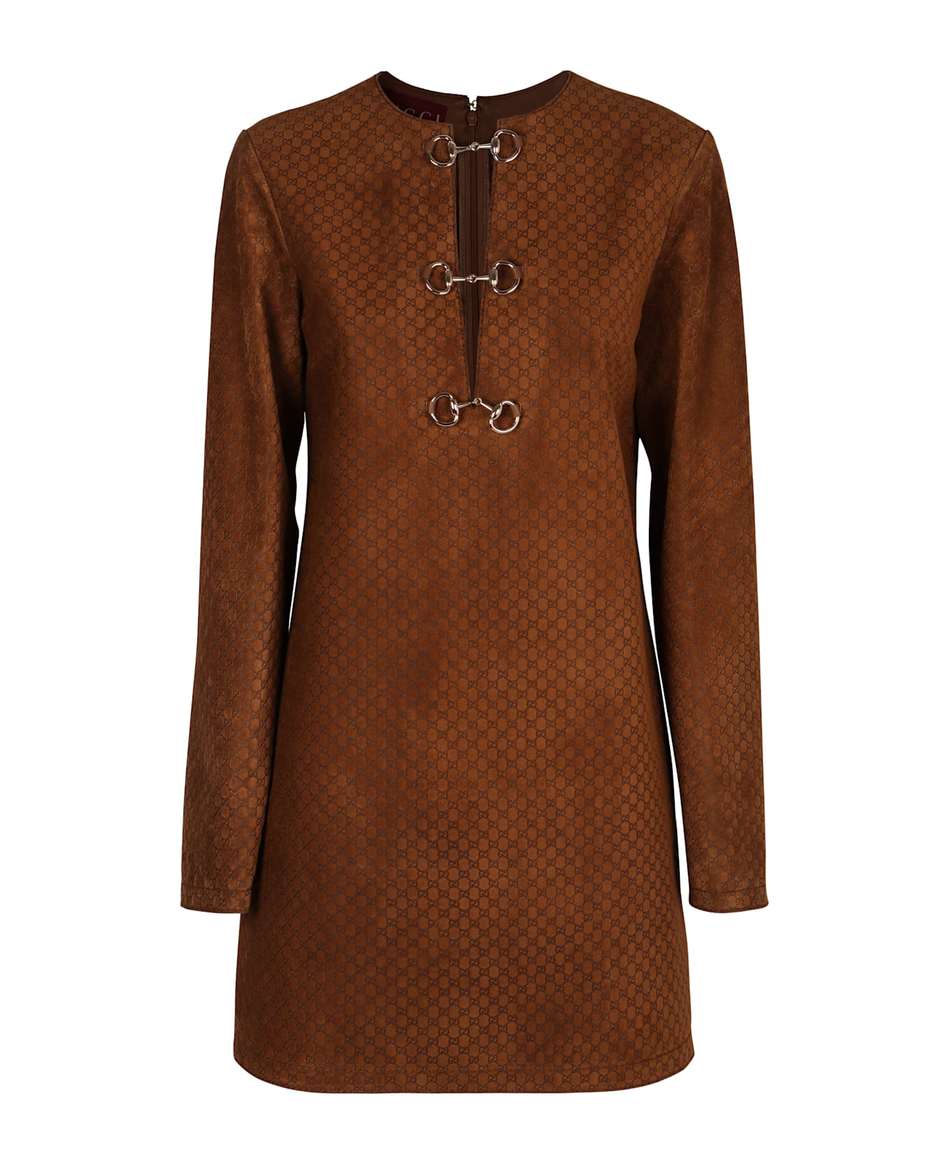 Gucci Leather Mini Dress - brown