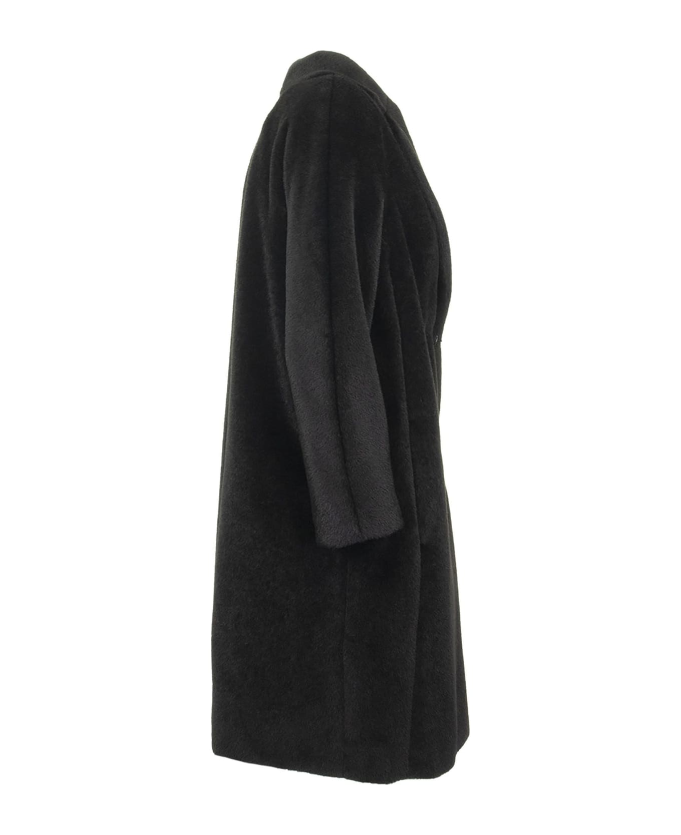 Max Mara Coat In Alpaca Blend - Black