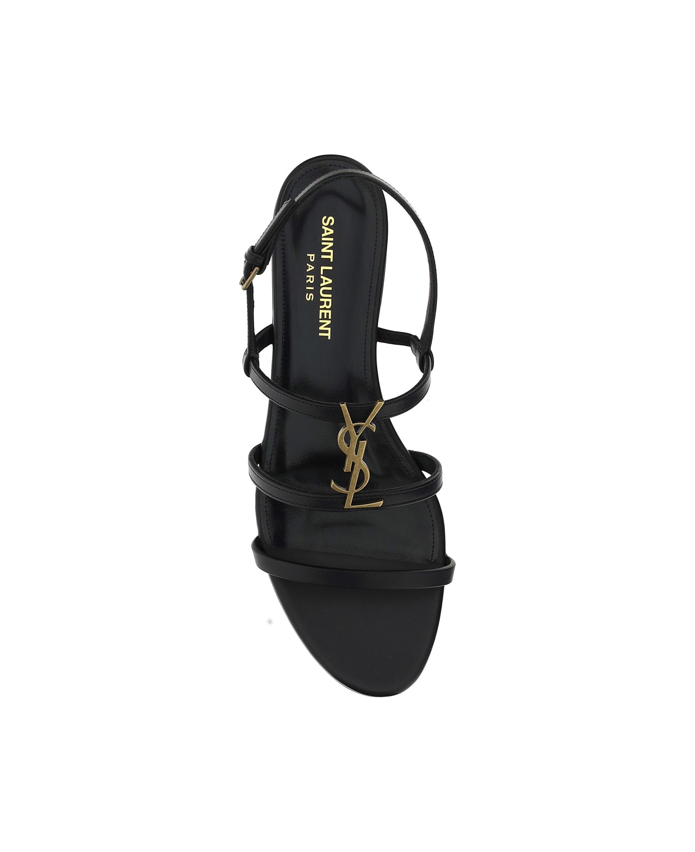Saint Laurent Cassandra Leather Sandals - Nero