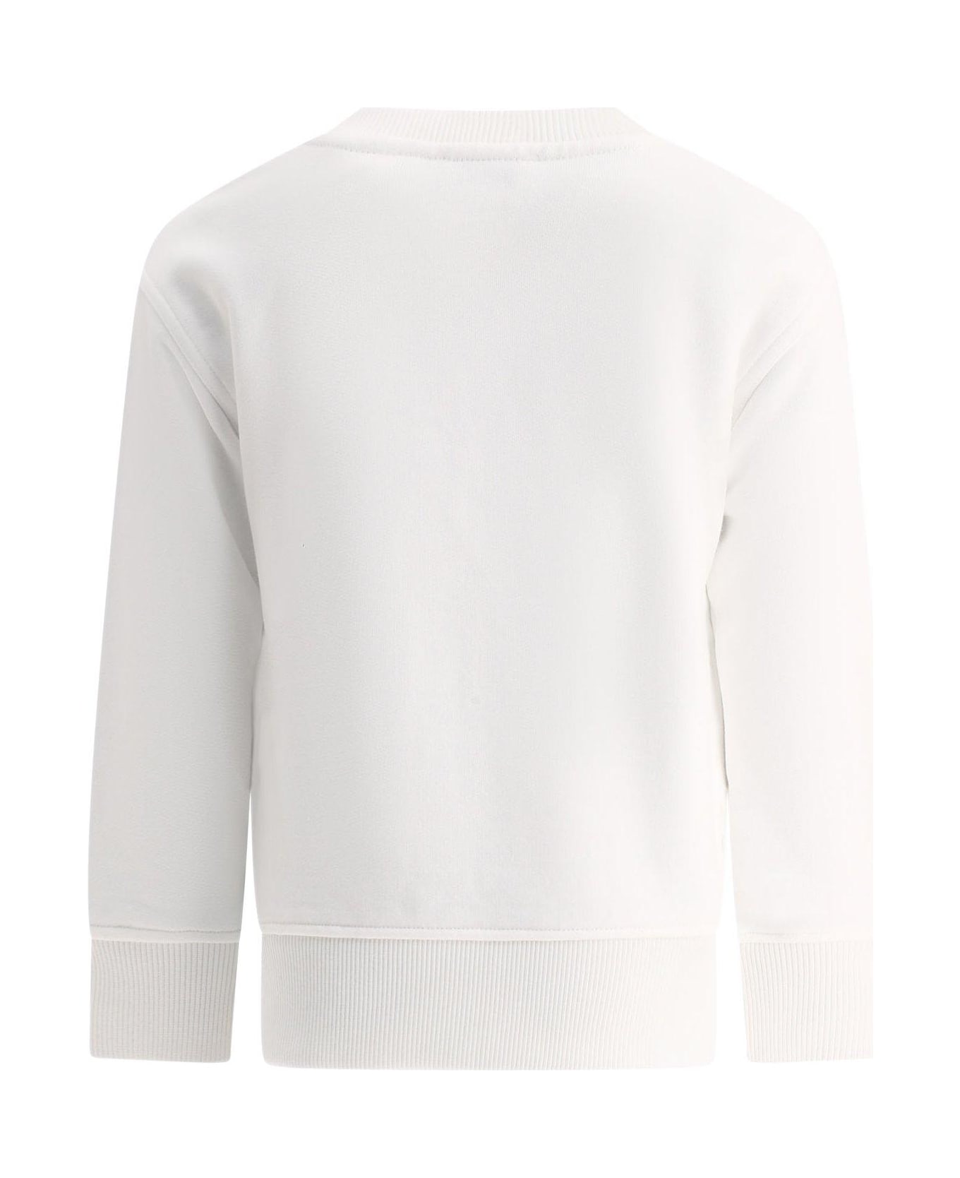 Burberry Logo Embroidered Crewneck Sweatshirt - White