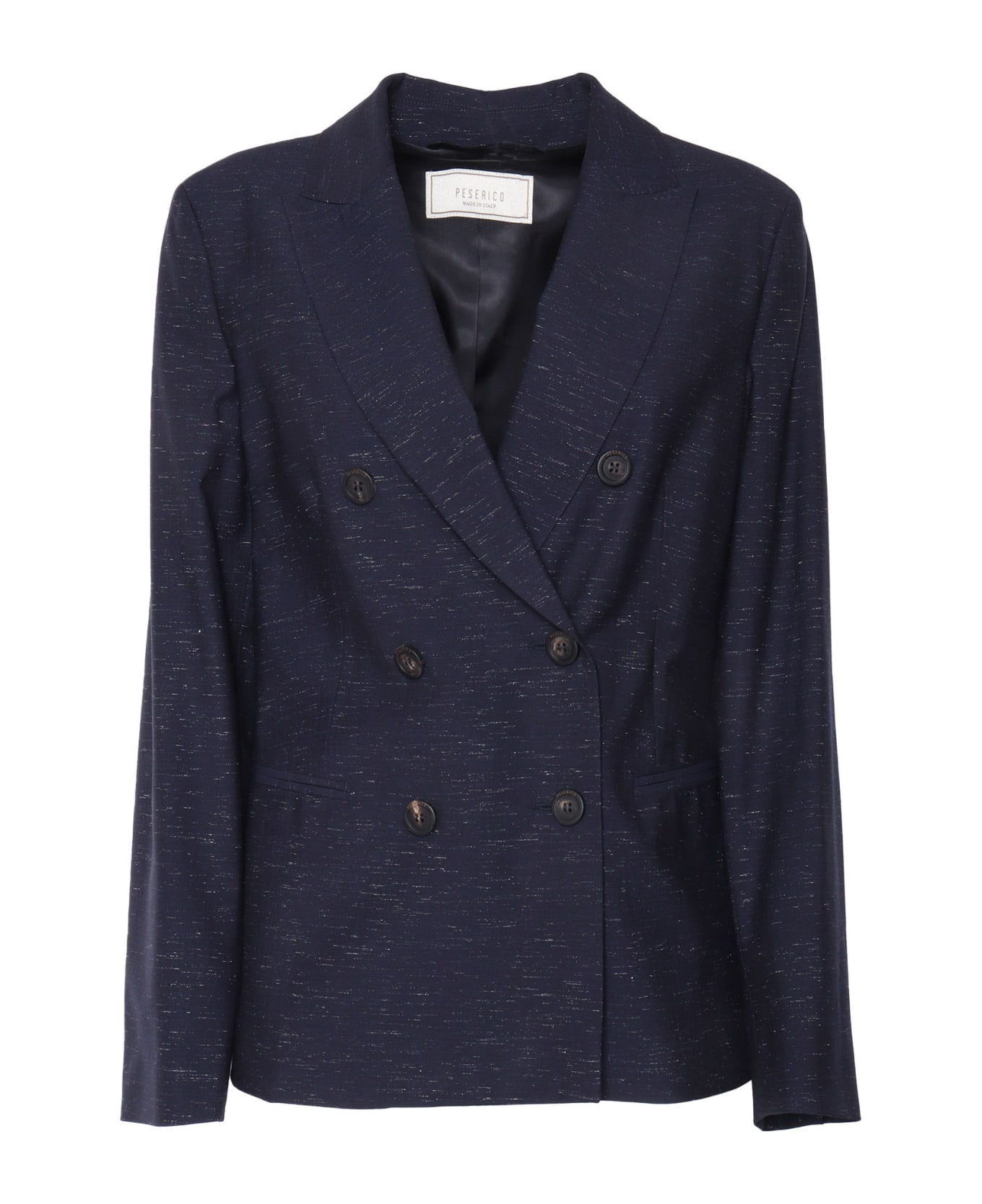 Peserico Blue Double-breasted Blazer - BLUE