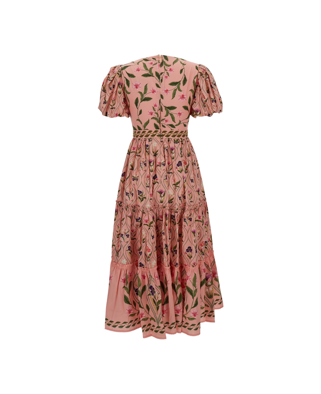 Agua by Agua Bendita Long Pink 'alga Pacifico' Dress With Floral Print All-over In Cotton Woman - Multicolor