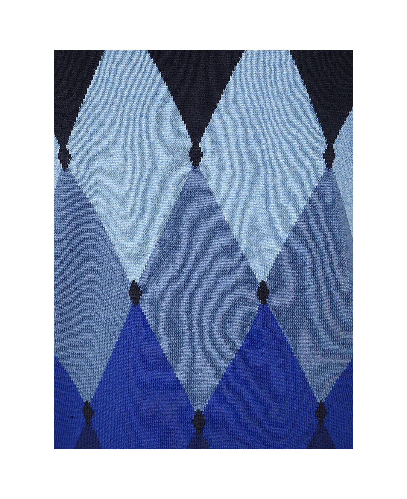 Ballantyne V Neck Pullover With Diamonds - Blue ニットウェア