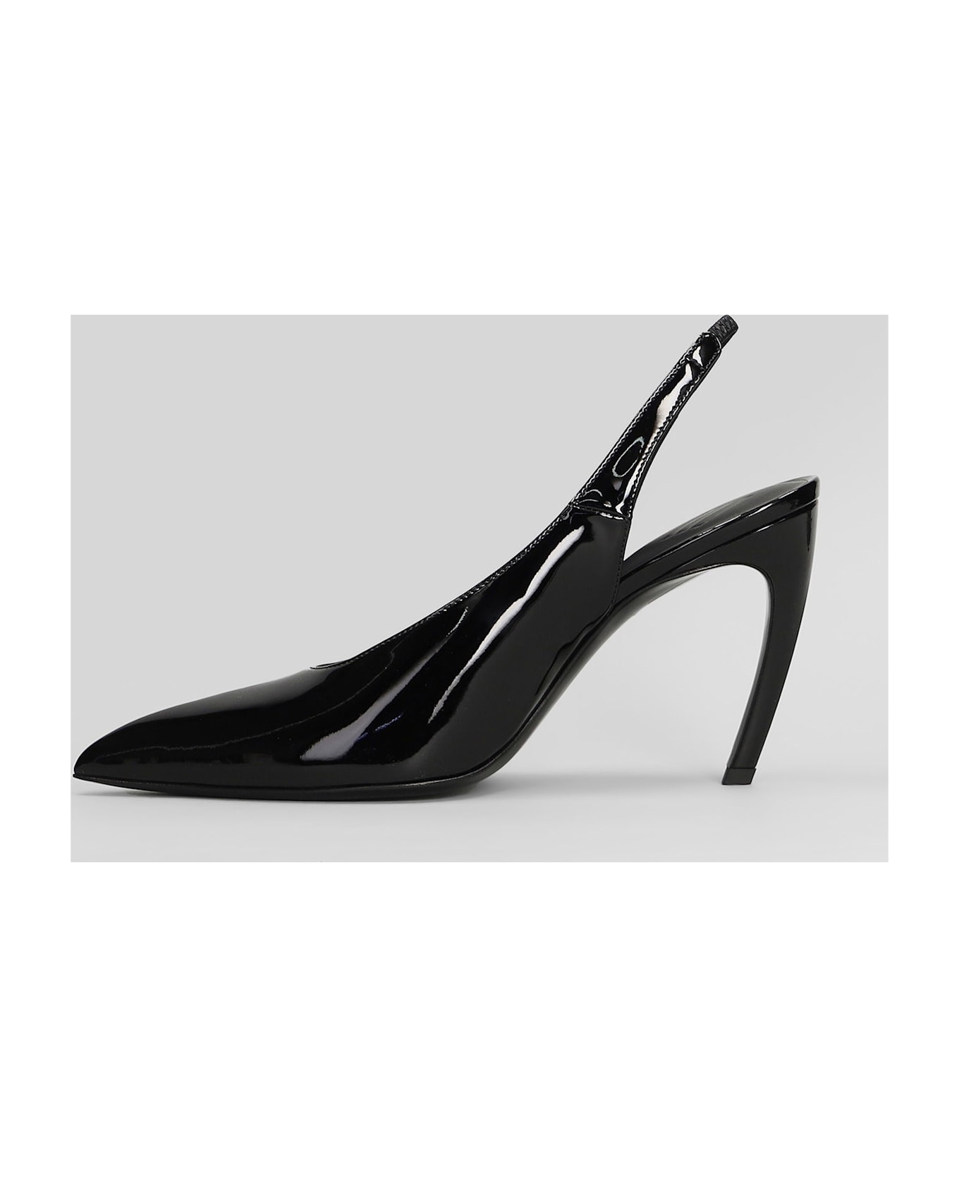The Attico Viper Pumps In Black Patent Leather - black