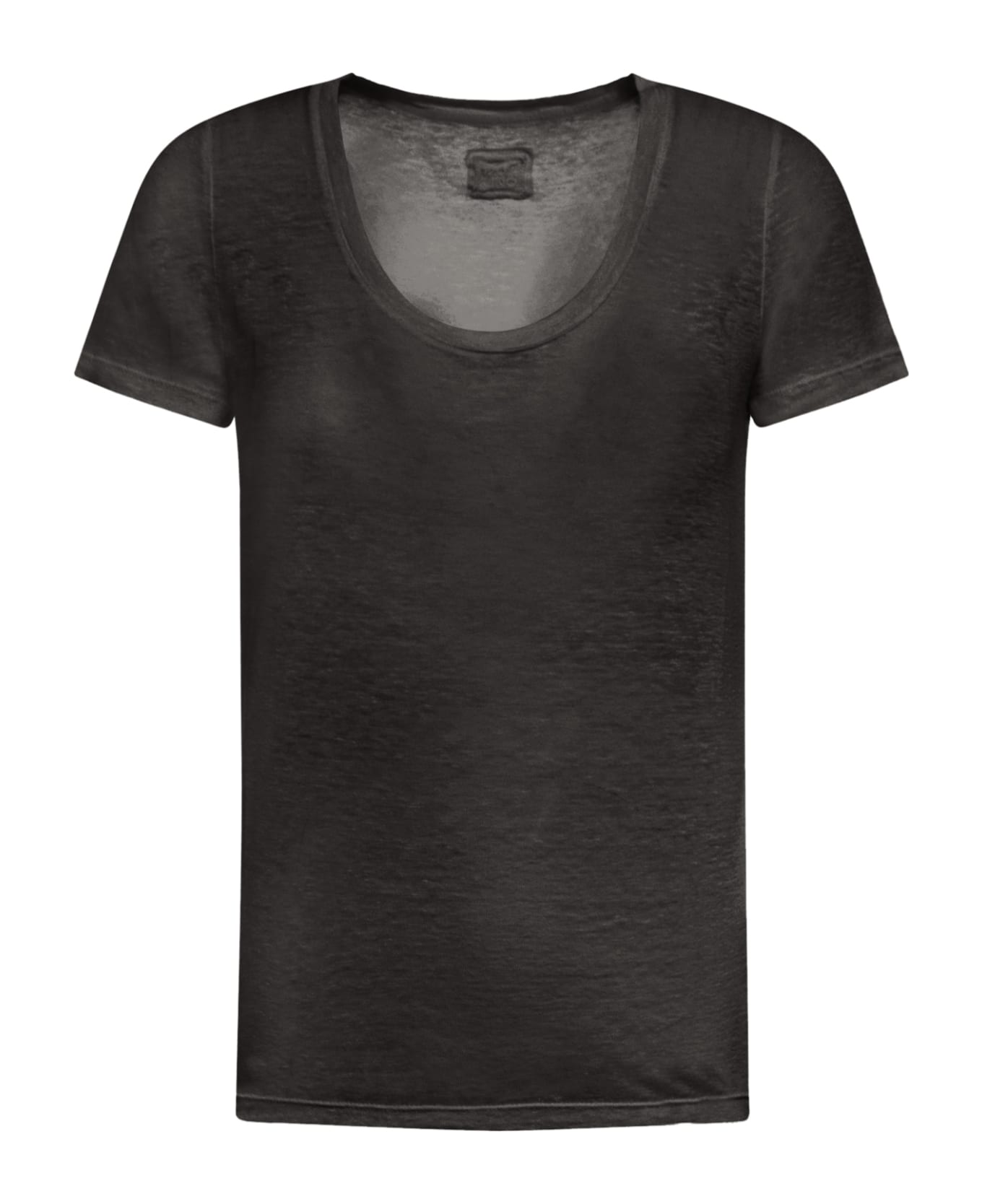 120% Lino Short Sleeve Women Tshirt - R Black