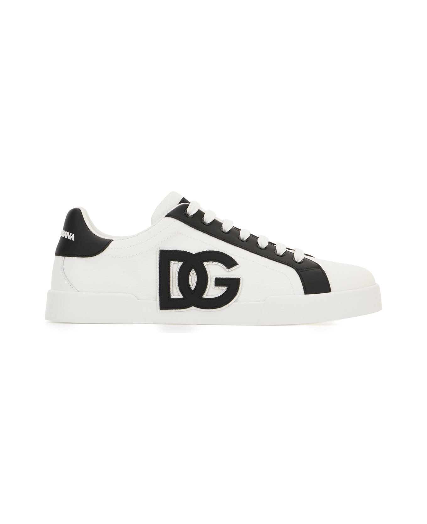 Dolce & Gabbana Two-tone Canvas Sneakers - WHITE BLACK スニーカー