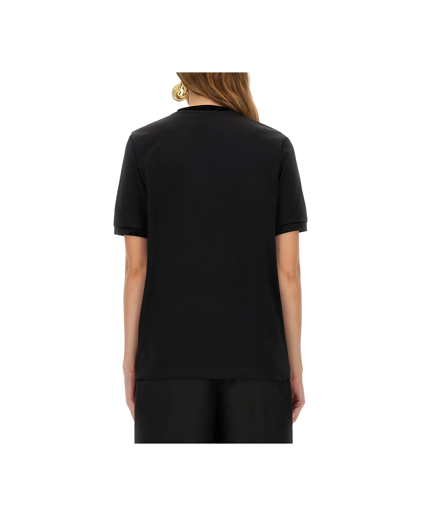 Nina Ricci T-shirt With Ribbon And Bow - BLACK