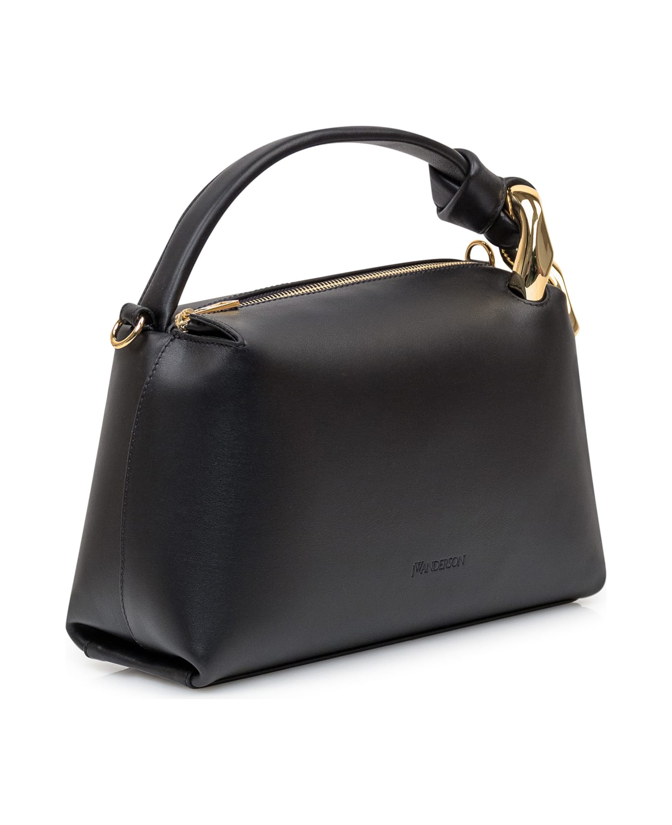 J.W. Anderson Corner Shoulder Bag In Black Leather - BLACK