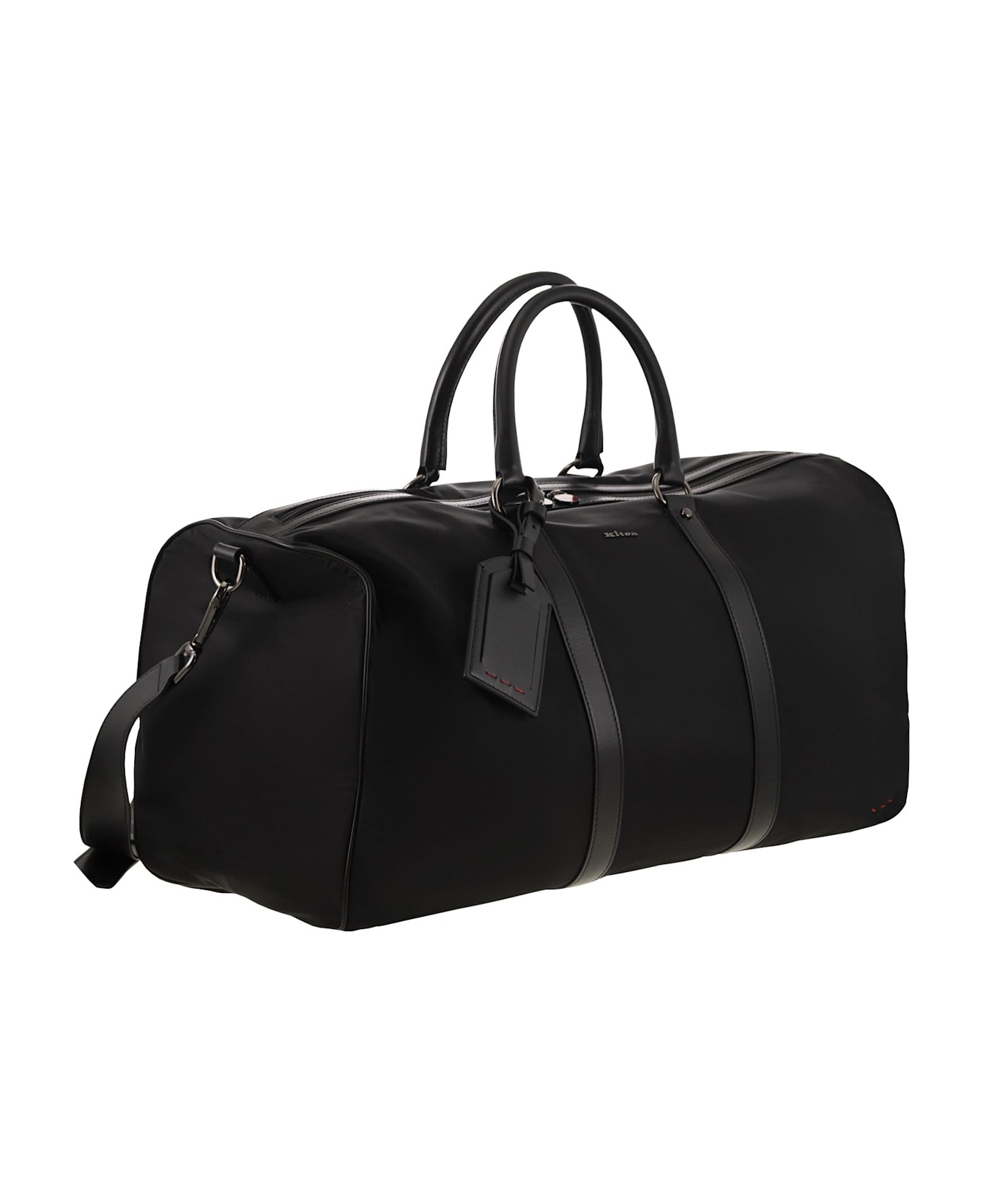 Kiton Duffel Bag With Leather Inserts - Black