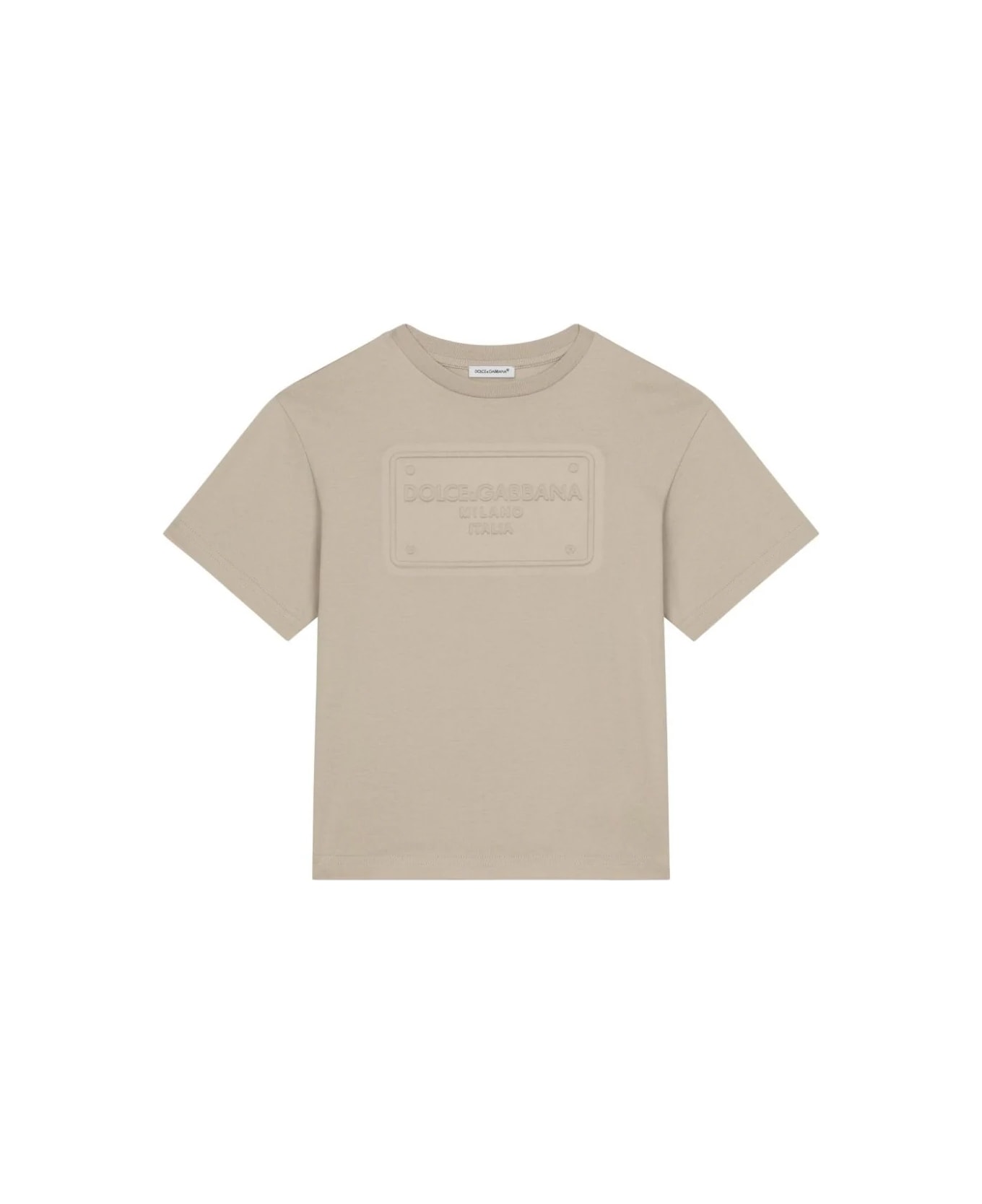 Dolce & Gabbana T-shirt With Logo - Beige