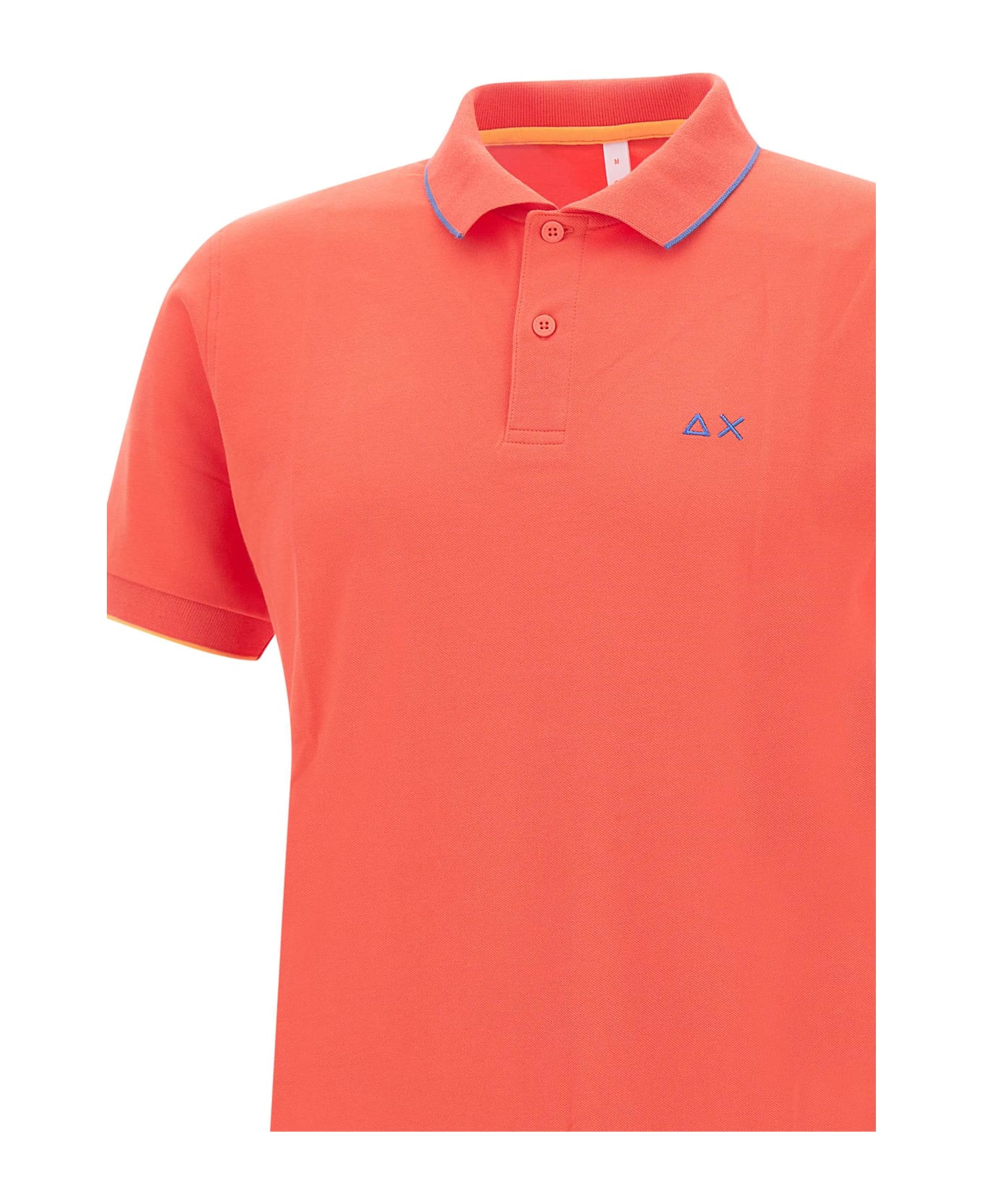 Sun 68 "small Stripe" Cotton Polo Shirt - RED ポロシャツ