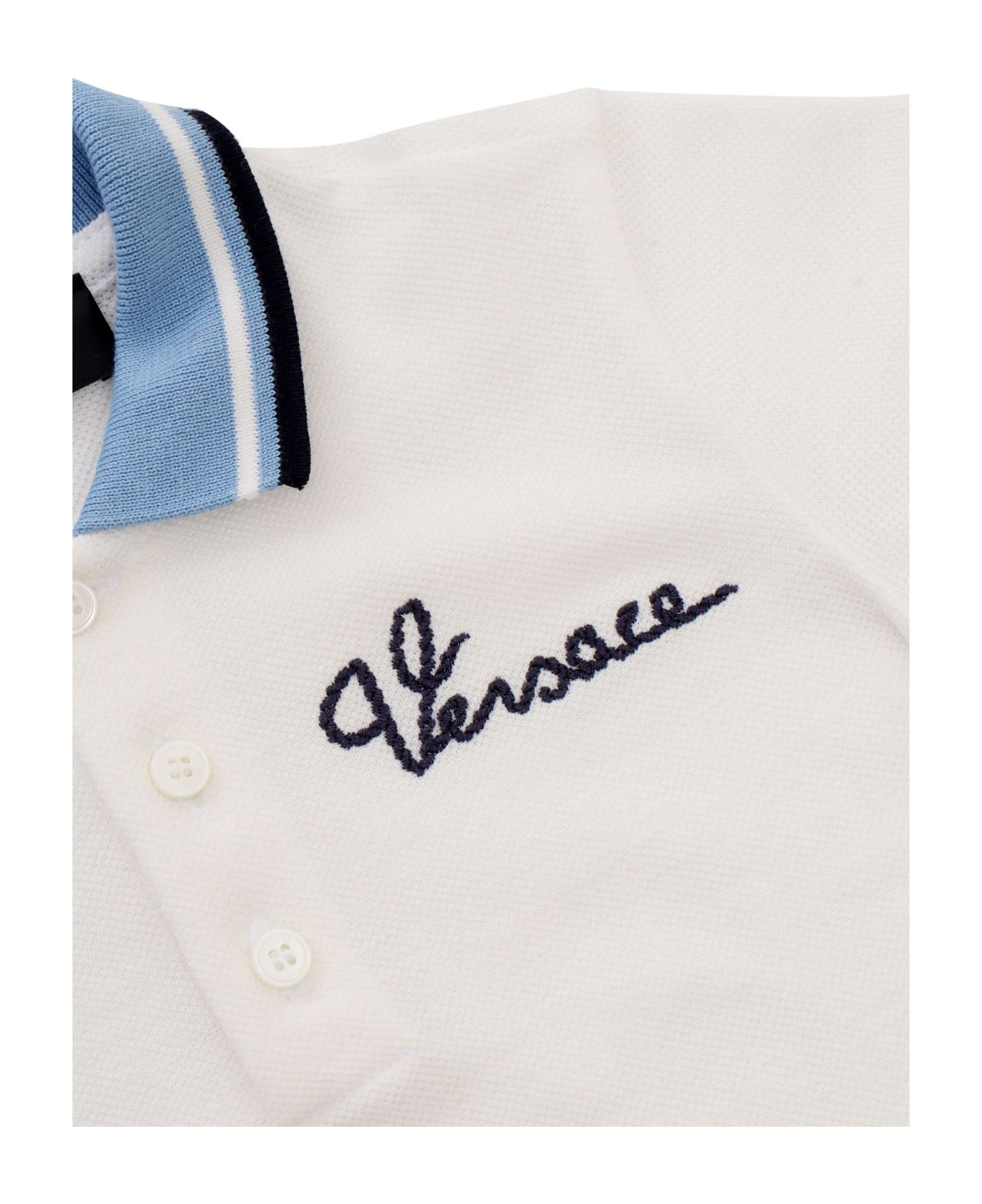 Versace Polo Piquet T-shirt - WHITE Tシャツ＆ポロシャツ