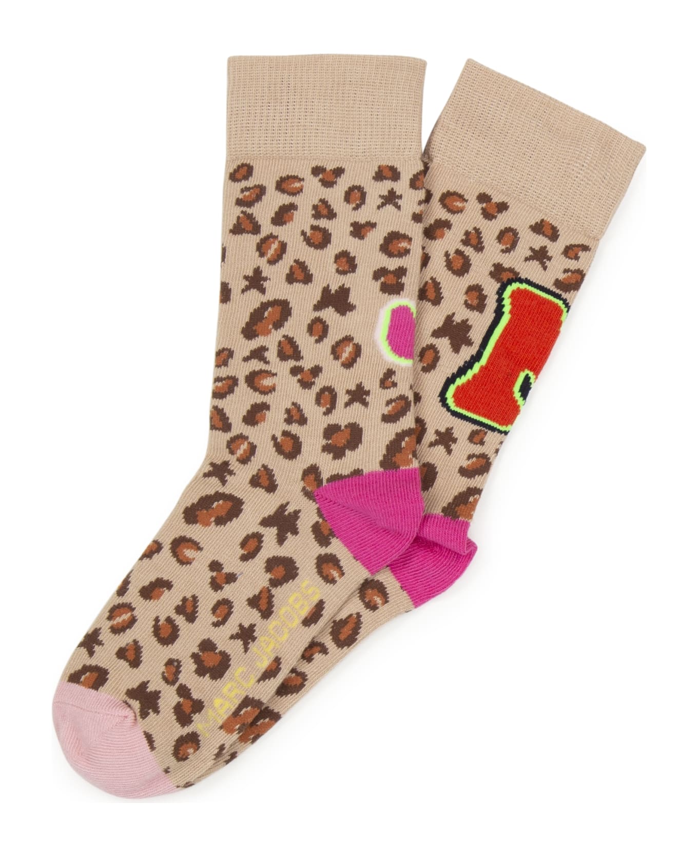 Little Marc Jacobs Socks With Print - Beige