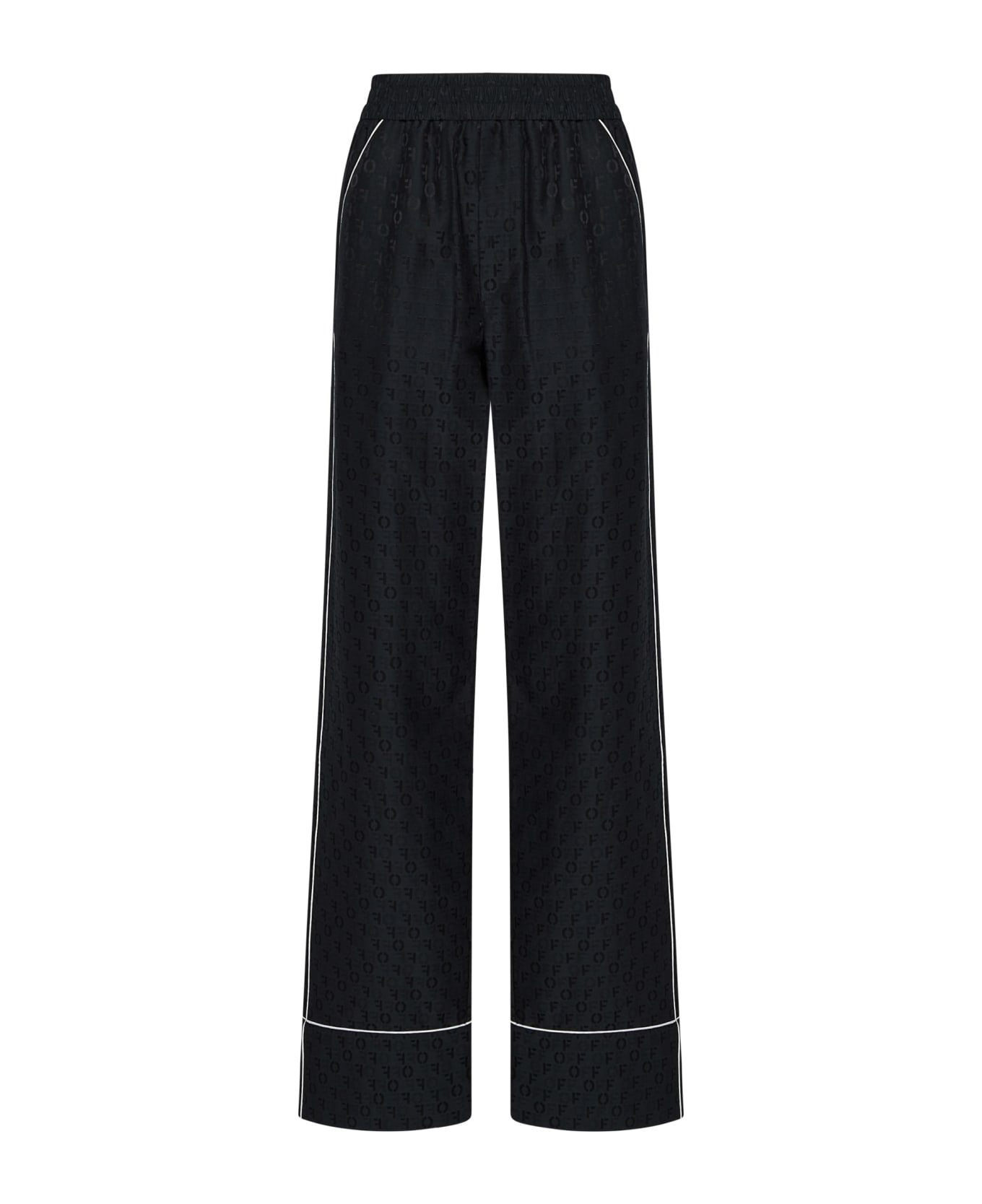 Off-White Silk Blend Trousers - black ボトムス
