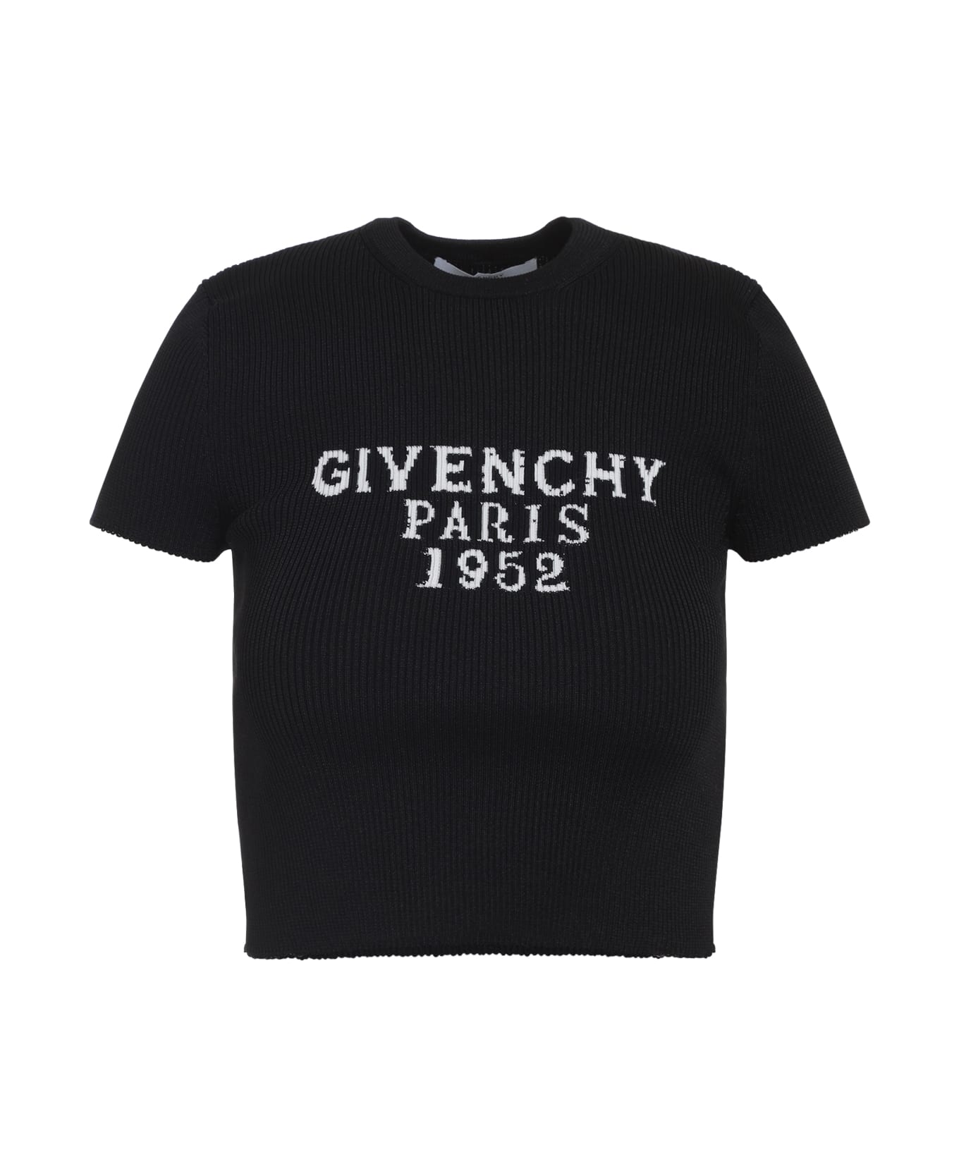 Givenchy Short Sleeves Crop Top - Black