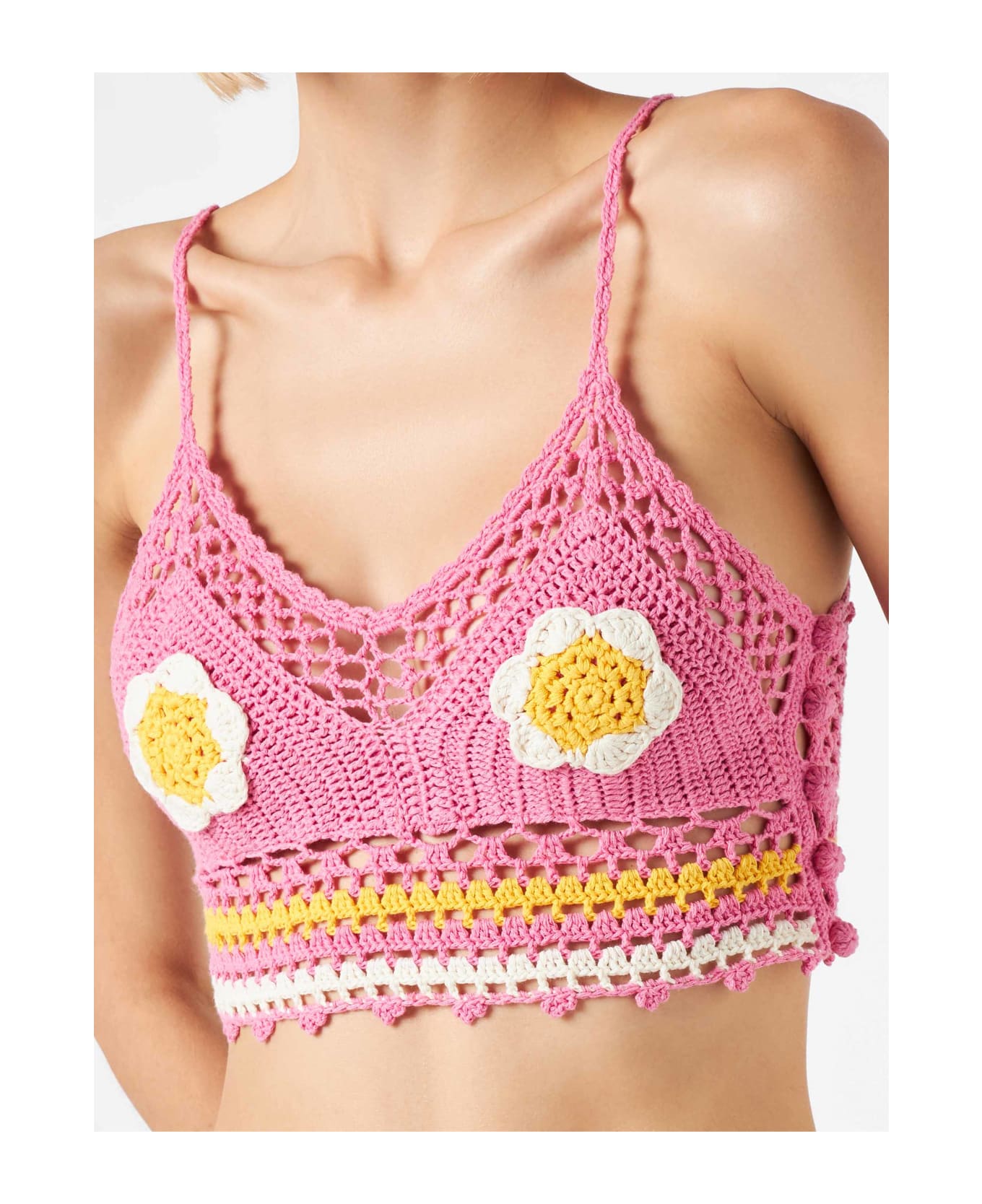 MC2 Saint Barth Daisy Crochet Top - PINK