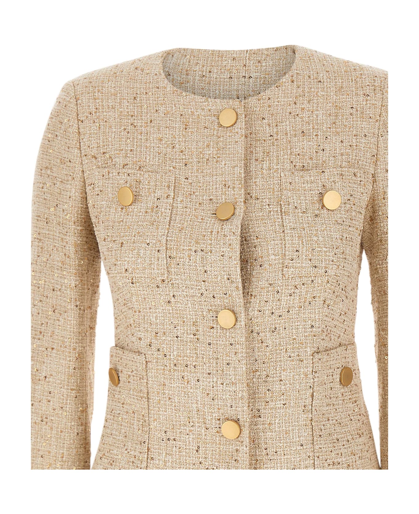 Tagliatore Cotton And Viscose Jacket - Gold/beige