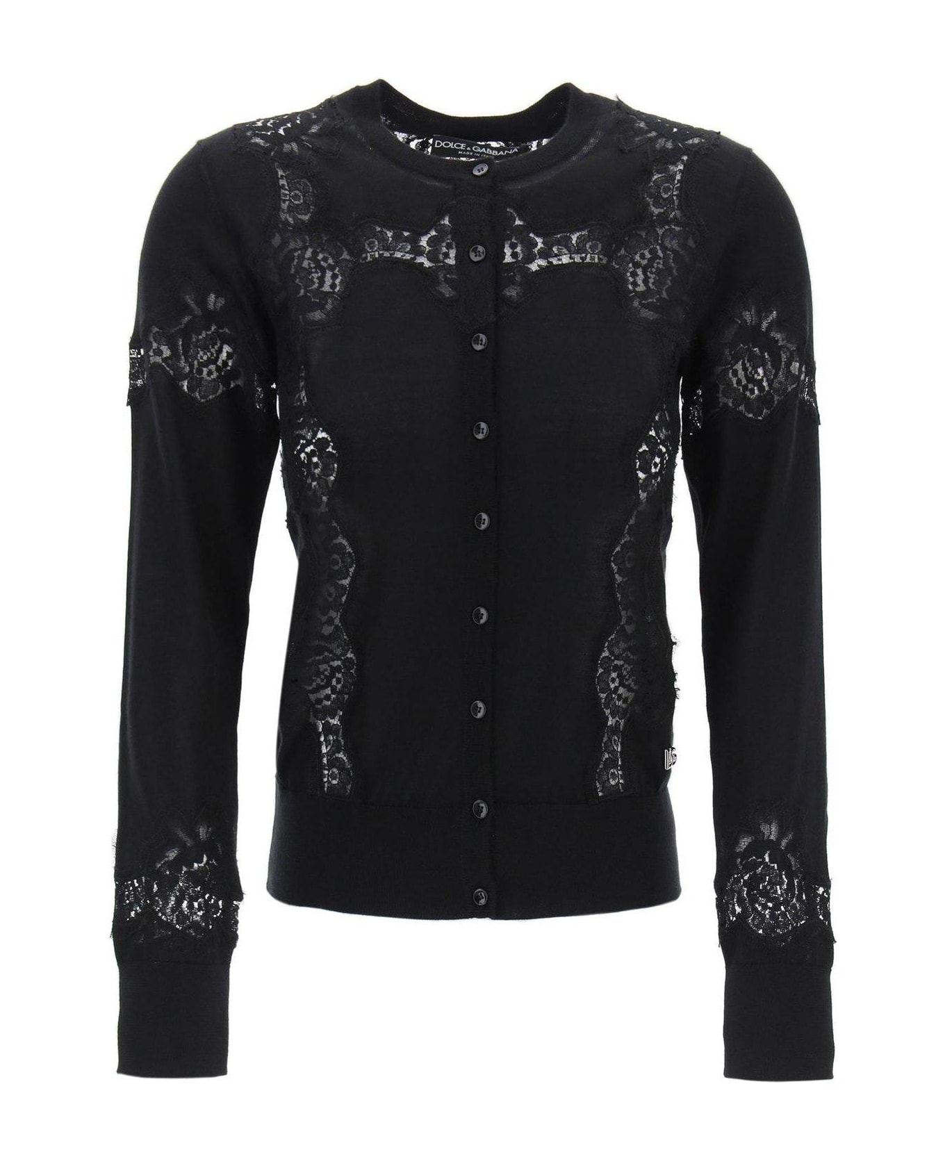 Dolce & Gabbana Logo Plaque Knitted Cardigan - NERO (Black)