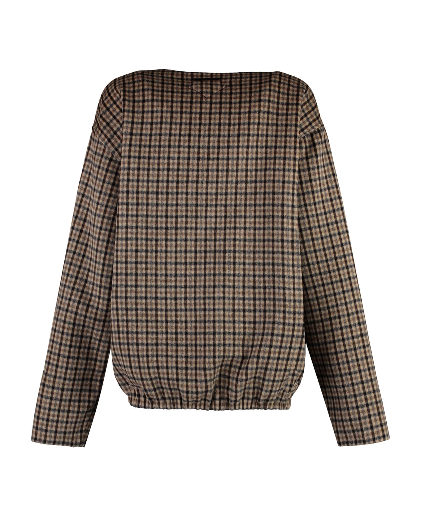 Prada Checked Cashgora Sweater - Beige ニットウェア