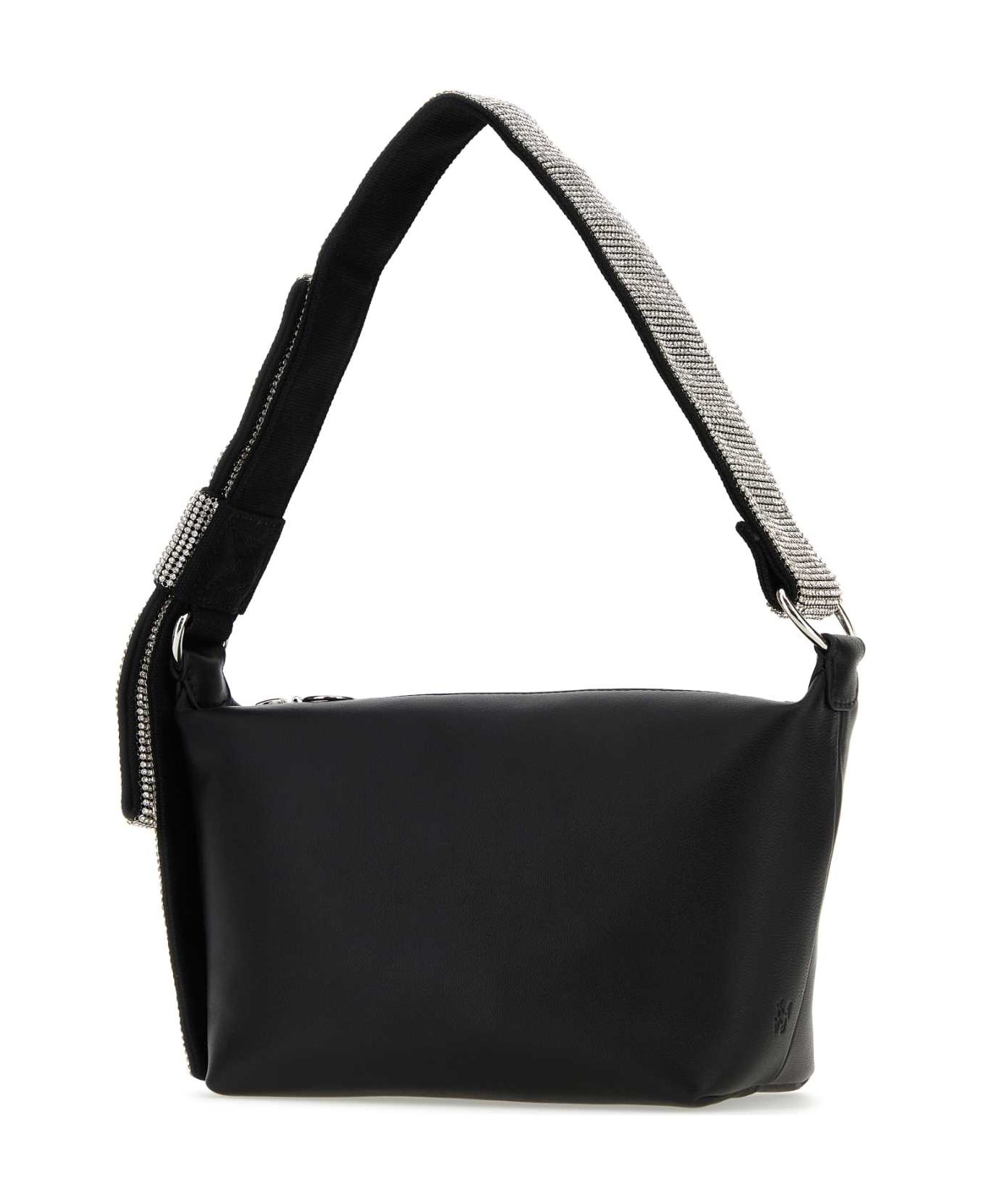 Kara Black Nappa Leather Shoulder Bag - BLACKWHITE