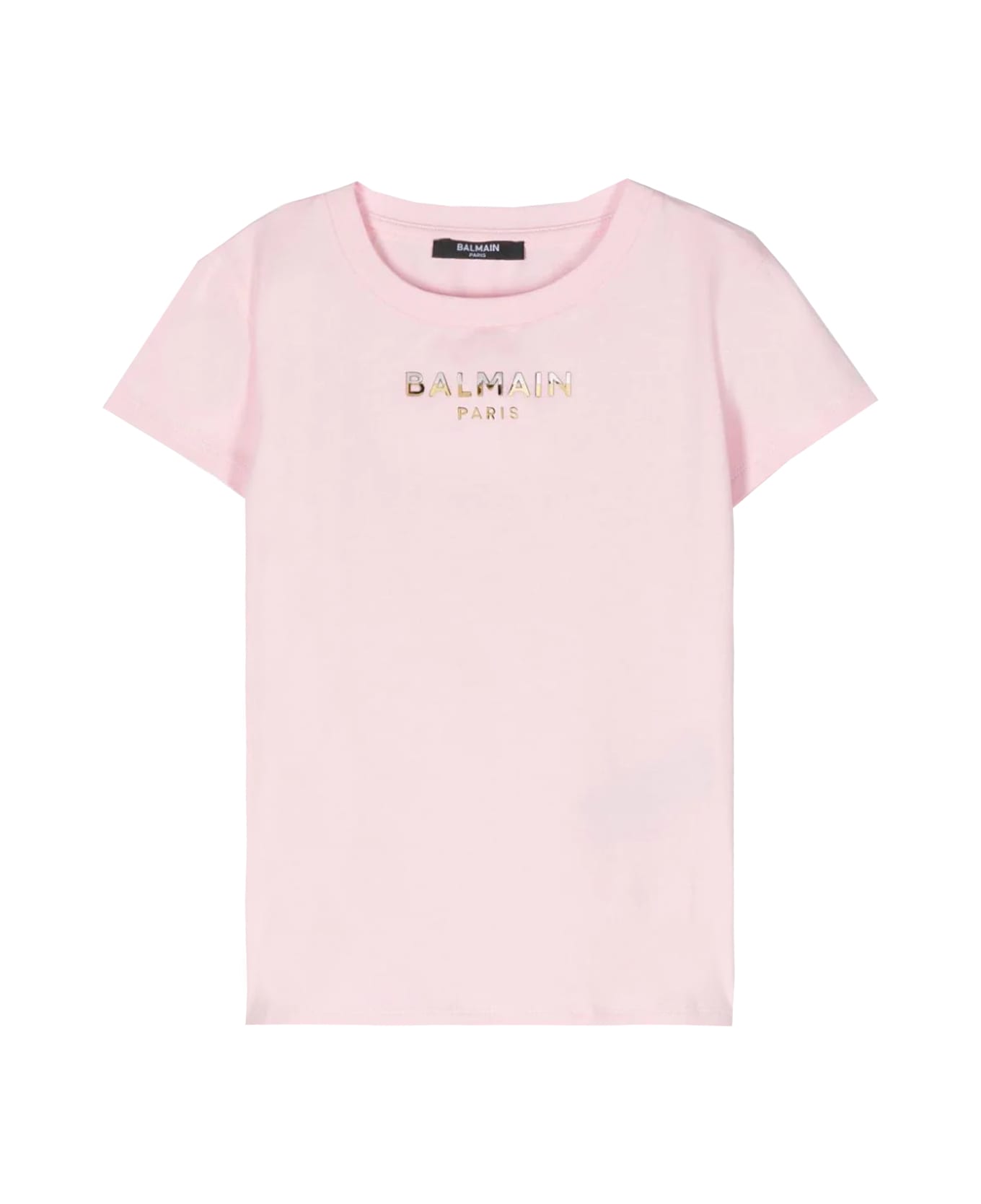 Balmain T-shirt With Logo - Rose Tシャツ＆ポロシャツ