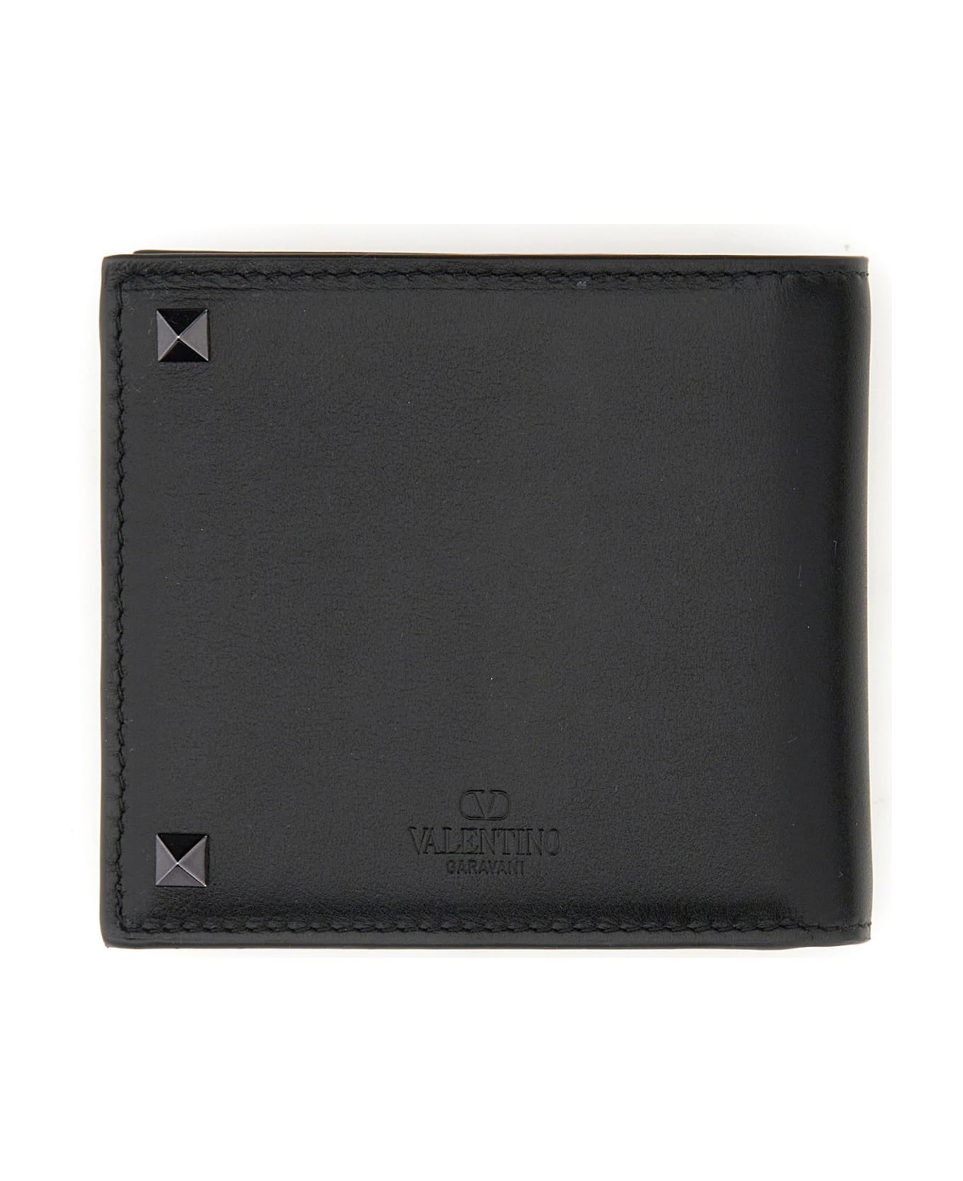 Valentino Garavani Rockstud Calfskin Wallet - Black 財布