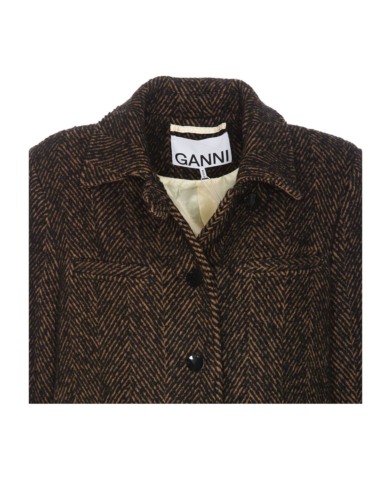 Ganni Herringbone Coat | italist