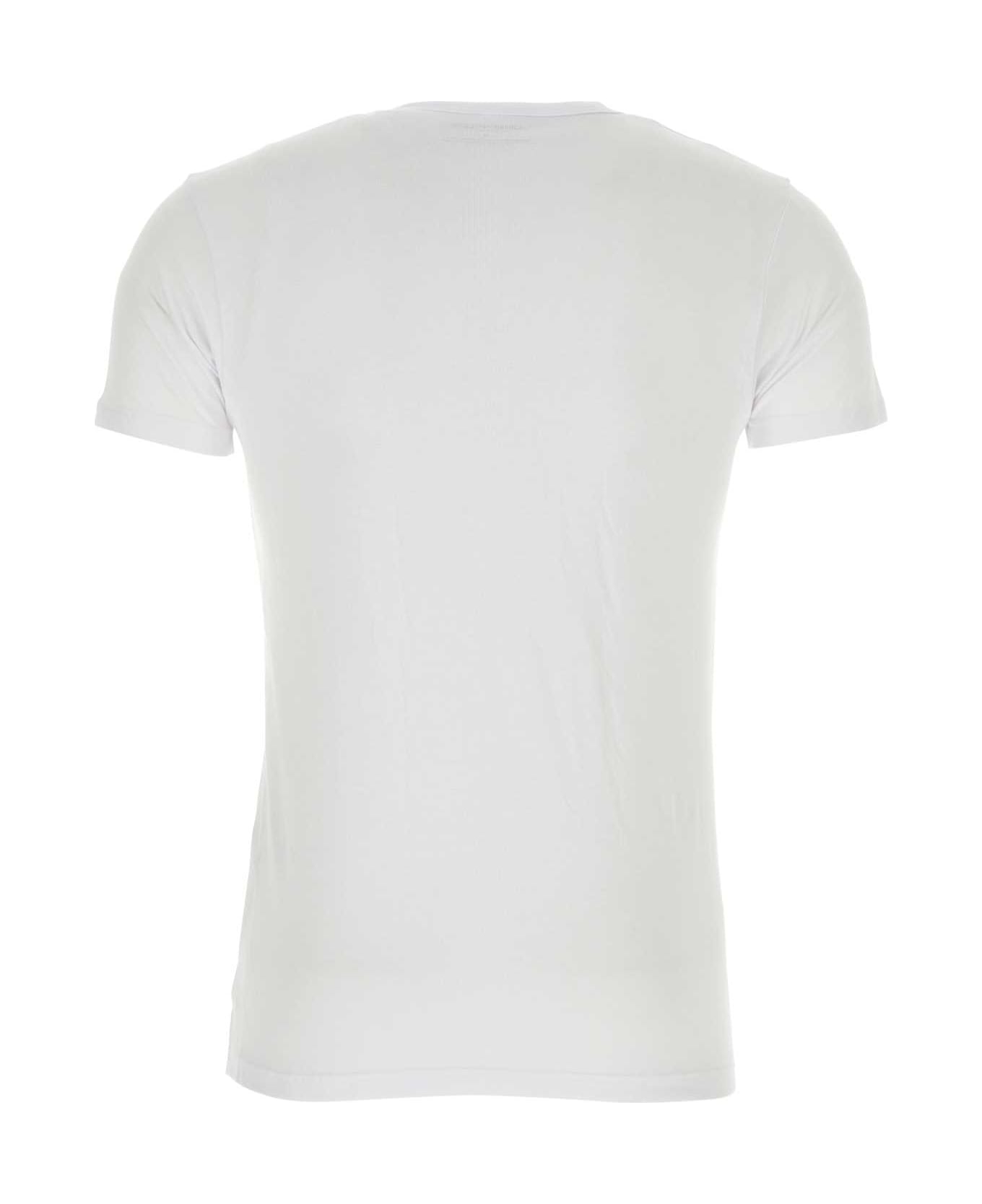 Emporio Armani White Stretch Cotton Underwear T-shirt - 04710 シャツ