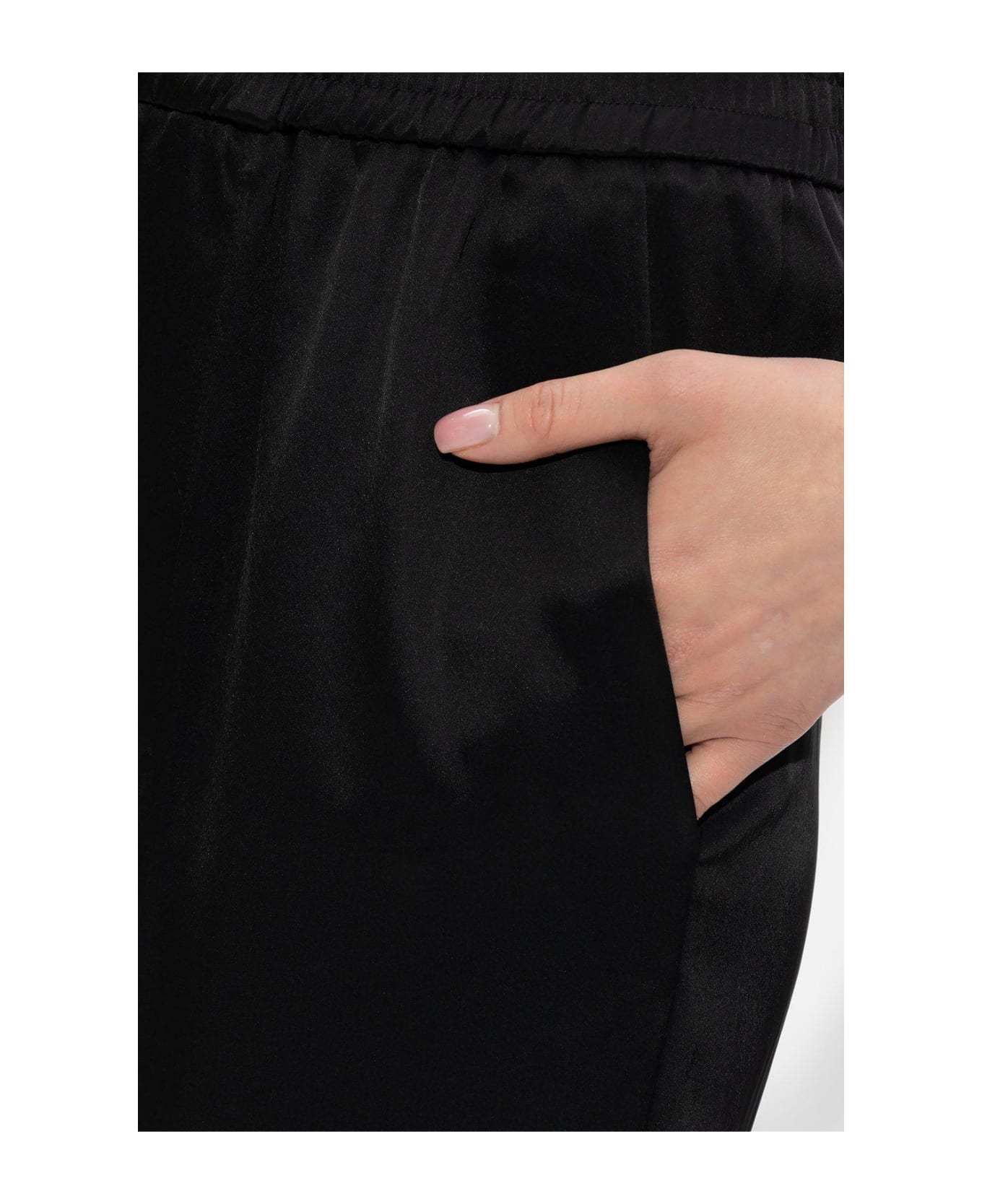 Nanushka Elasticated-waist Straight Leg Cropped Trousers - Black