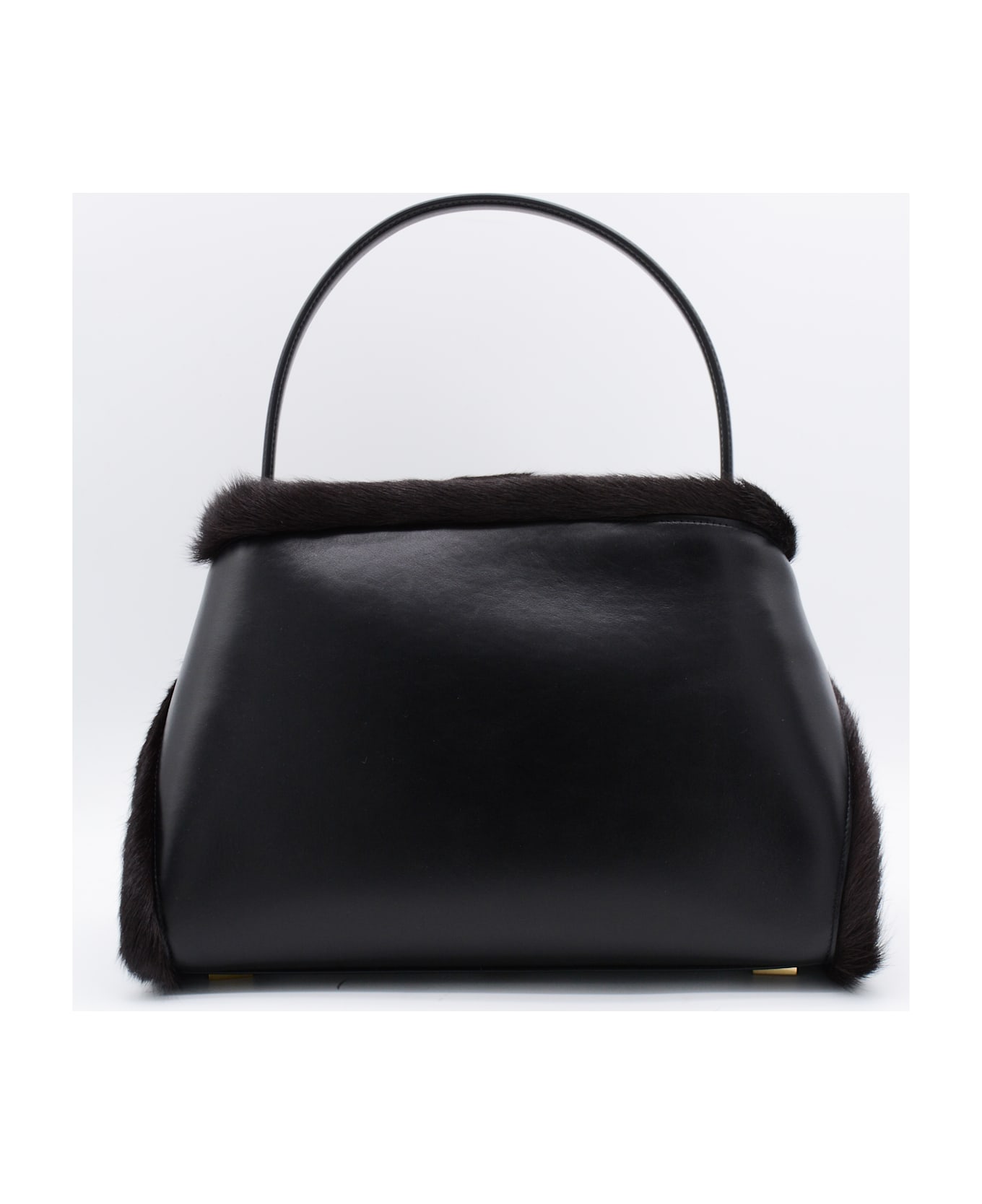 Ferragamo Black Leather Hug S Shoulder Bag - NERO/T.MORO