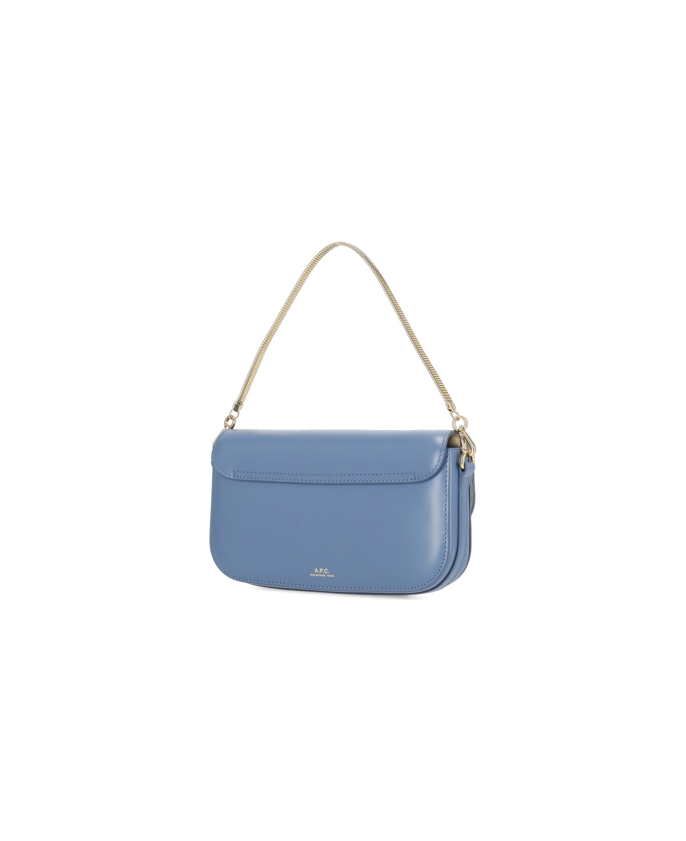 A.P.C. Grace Leather Clutch Bag - Light Blue