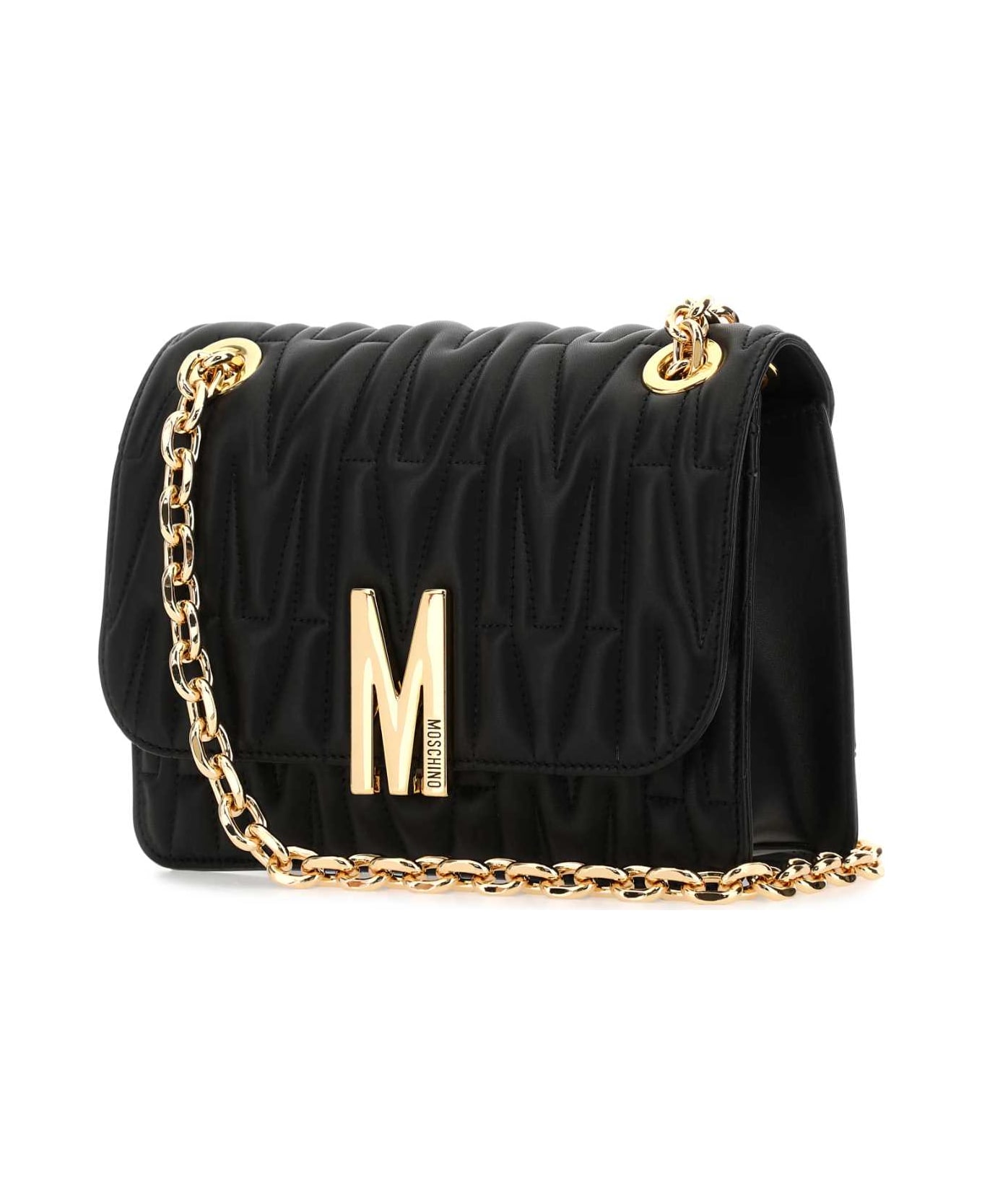 Moschino Black Leather M Crossbody Bag - 1555 ショルダーバッグ