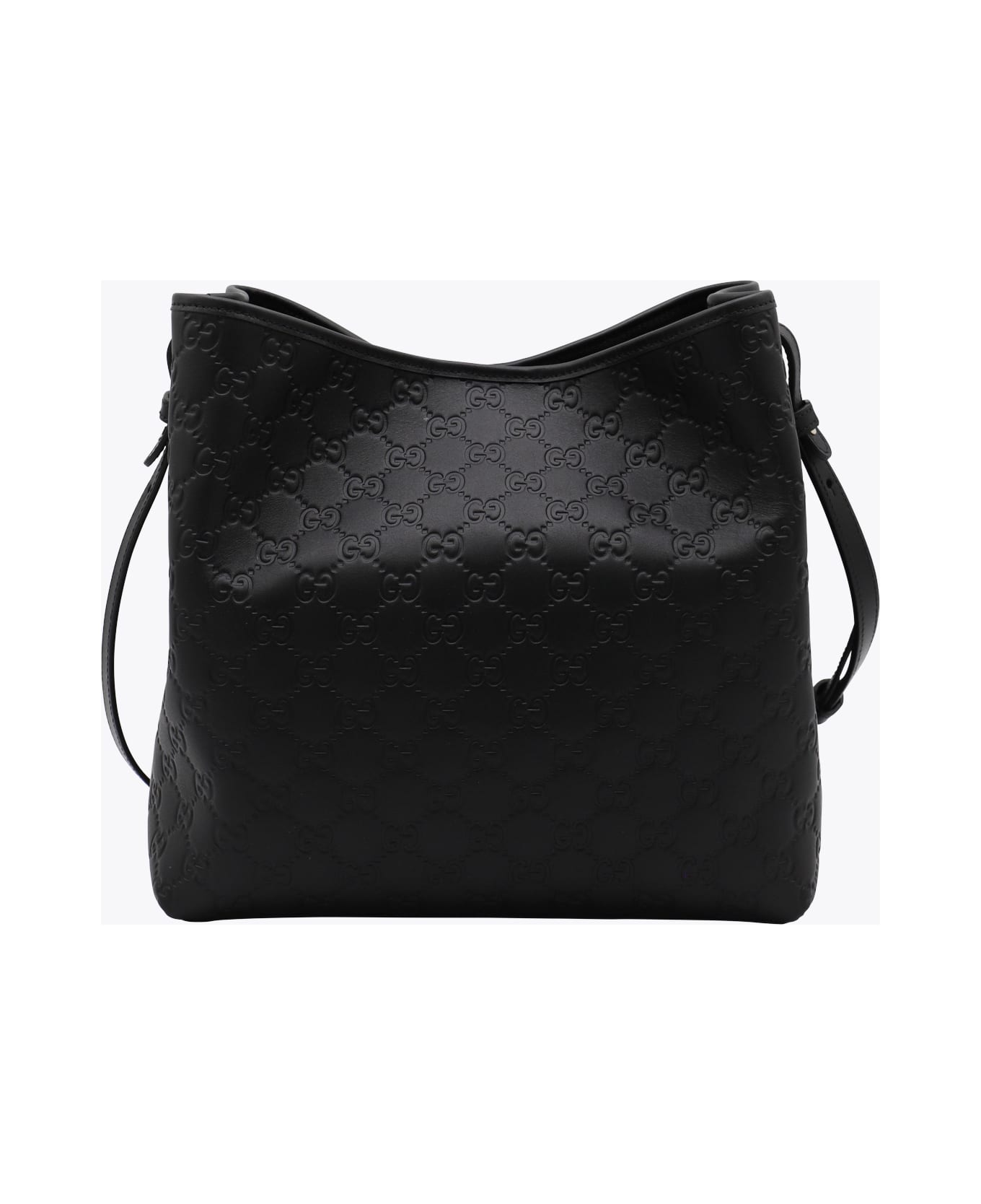 Gucci Black Leather Bucket Satchels - Black
