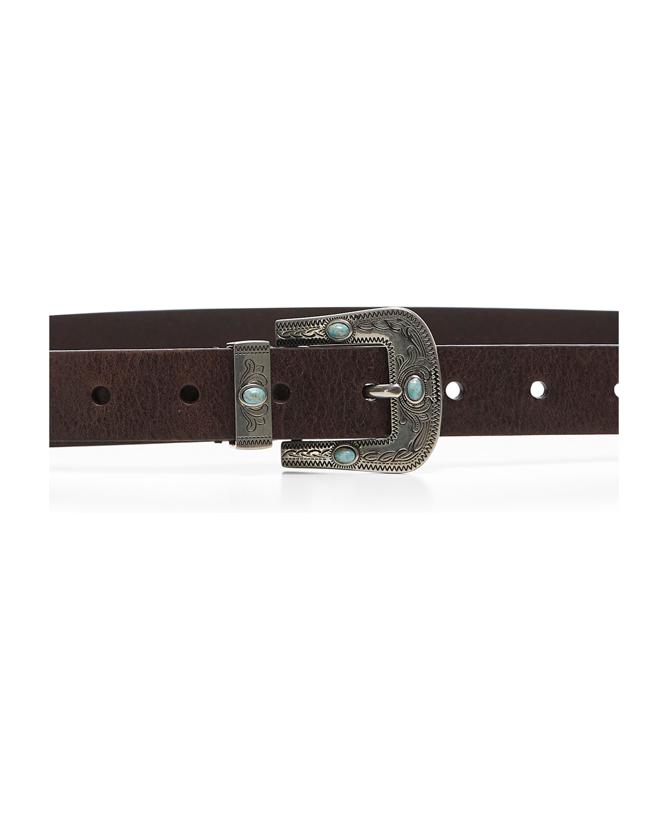 Brunello Cucinelli Bead-detailed Buckle Belt - Ebony