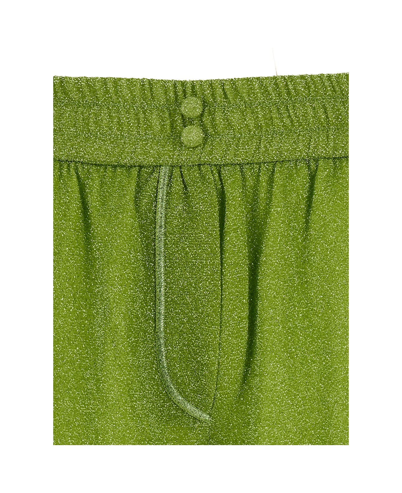 Oseree Green Shorts With Elastic Waistband In Lurex Woman - Green ショートパンツ