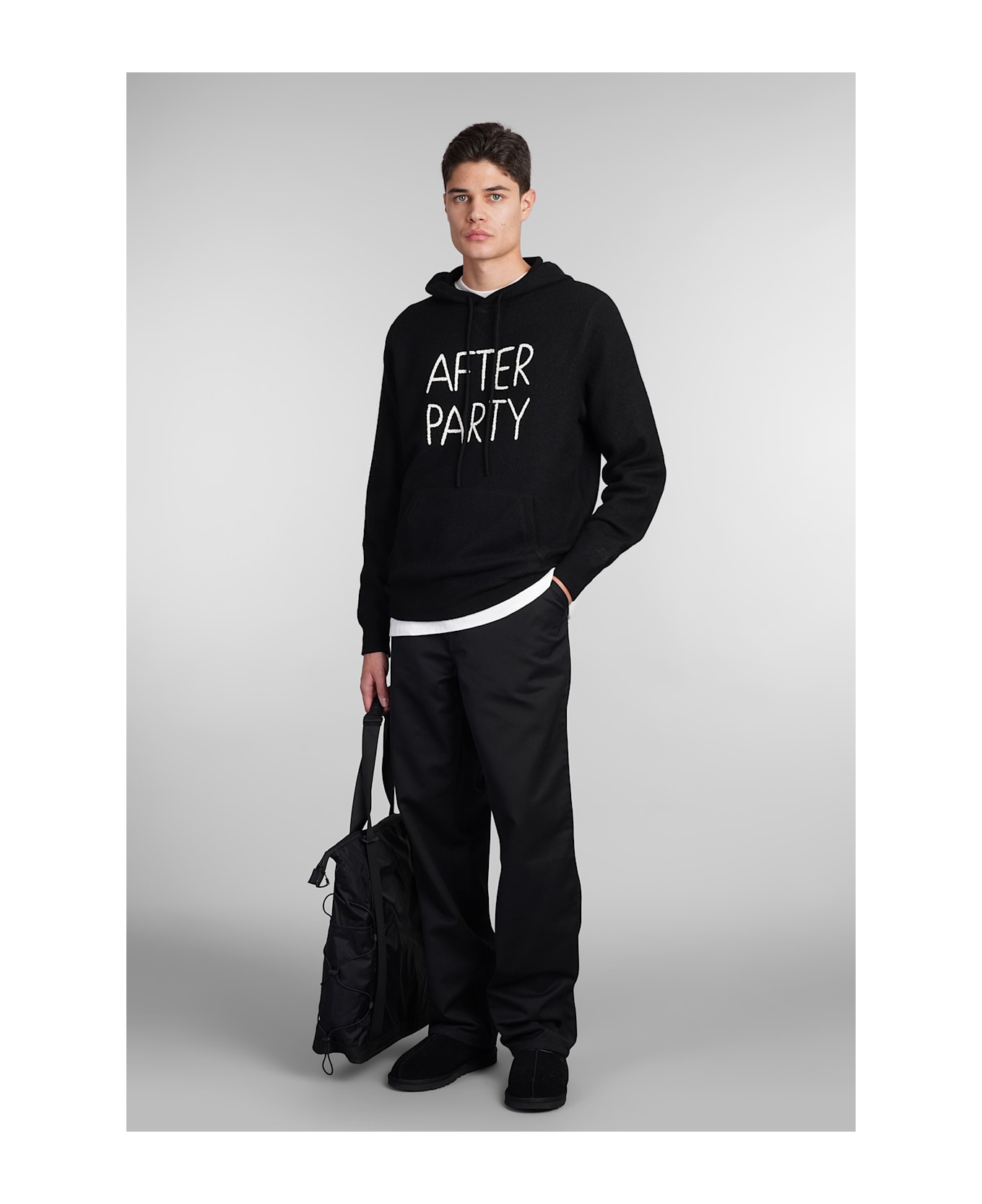 MC2 Saint Barth Jake Hood Knitwear In Black Wool - black