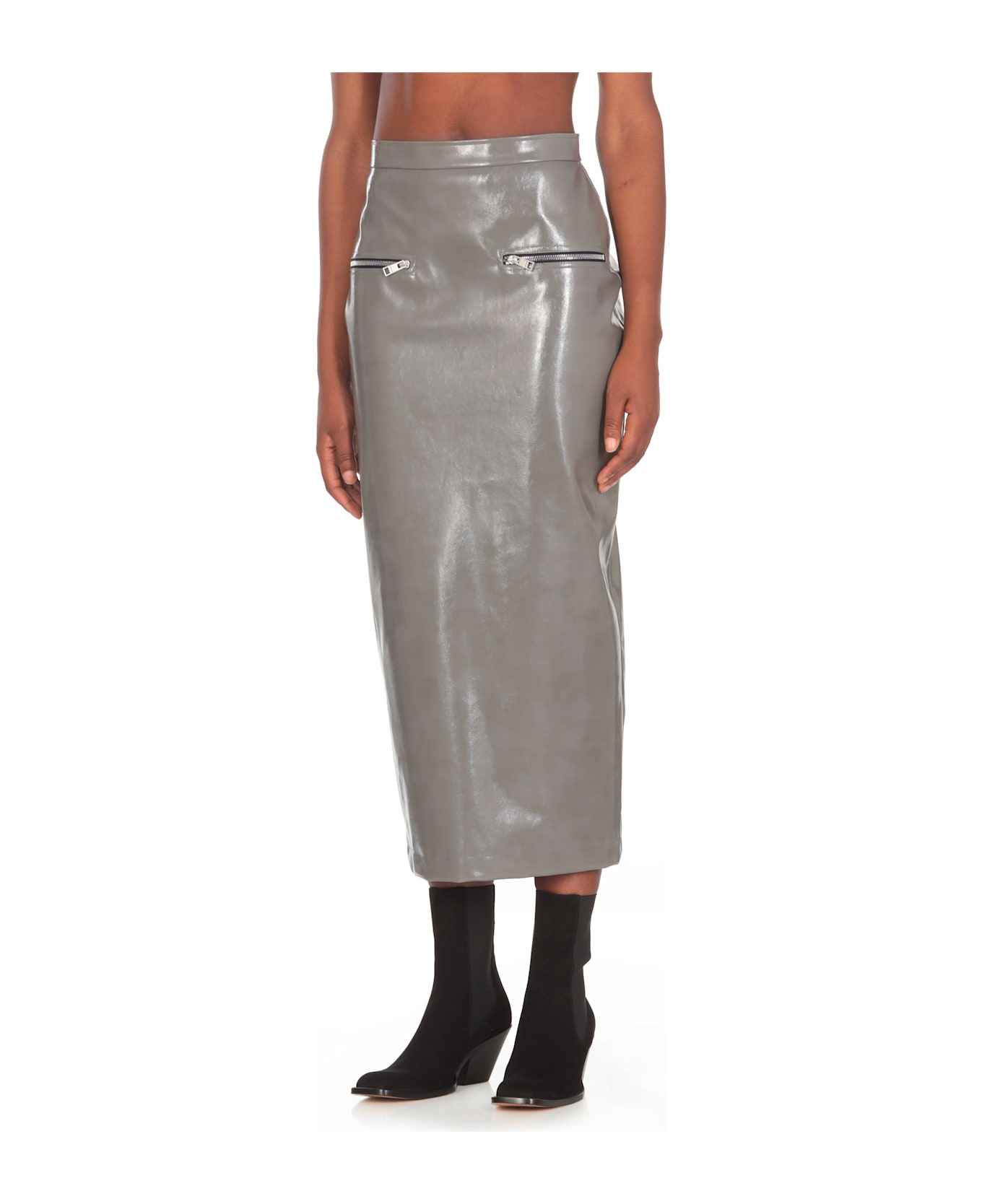 MSGM Skirt With Zip - Grey