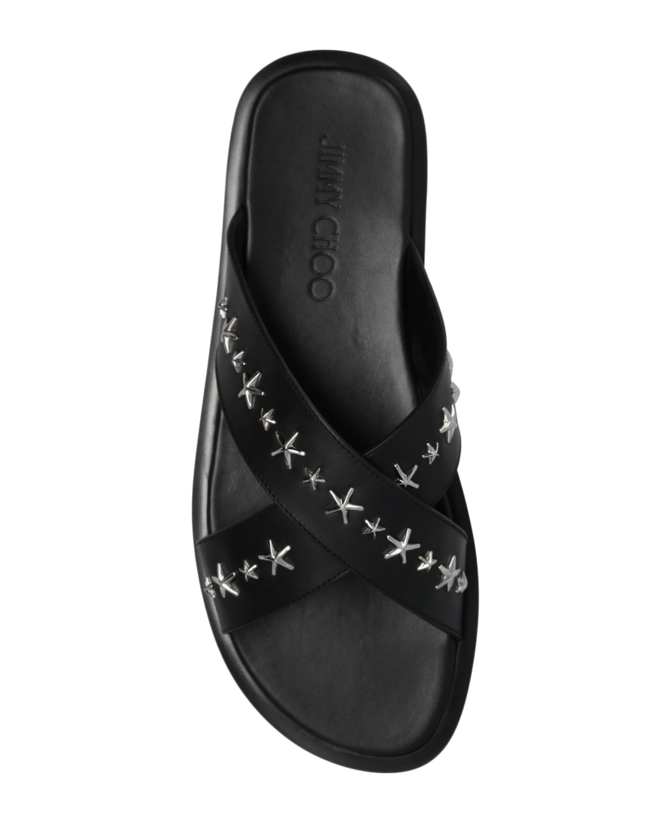 Jimmy Choo Palmo Leather Sandals - Black