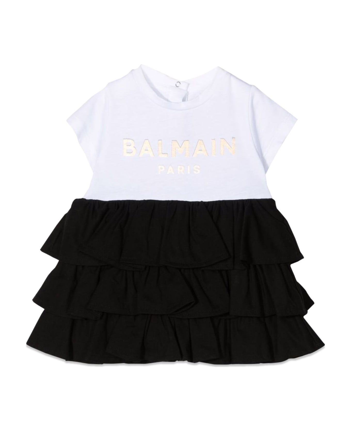 Balmain Ruffle Skirt Dress - BIANCO