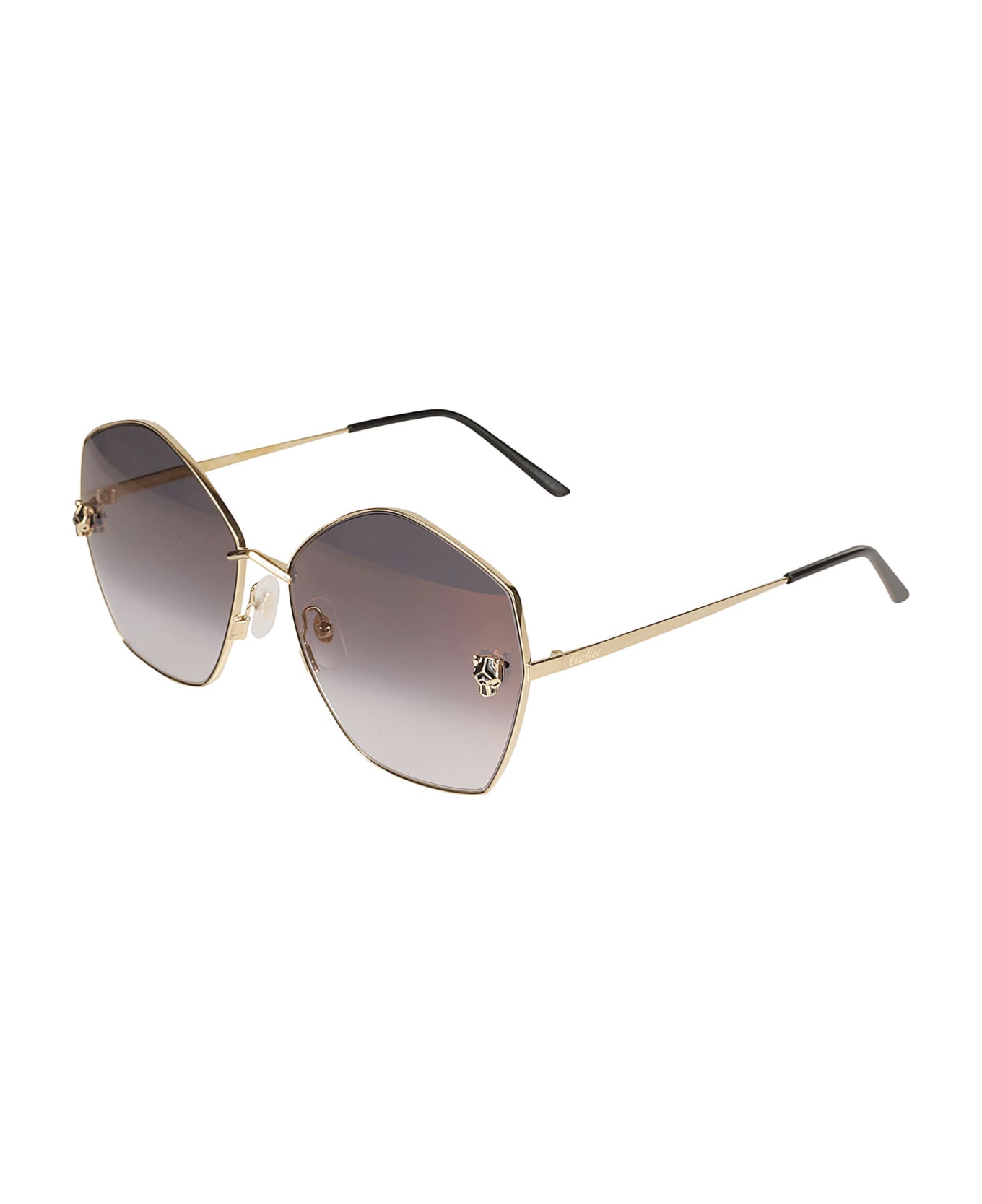 Cartier Eyewear Hexagon Sunglasses - Gold/Grey サングラス