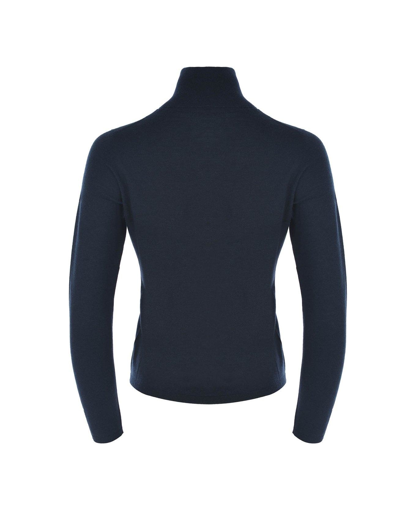 Max Mara Turtleneck Long-sleeved Jumper - Blu