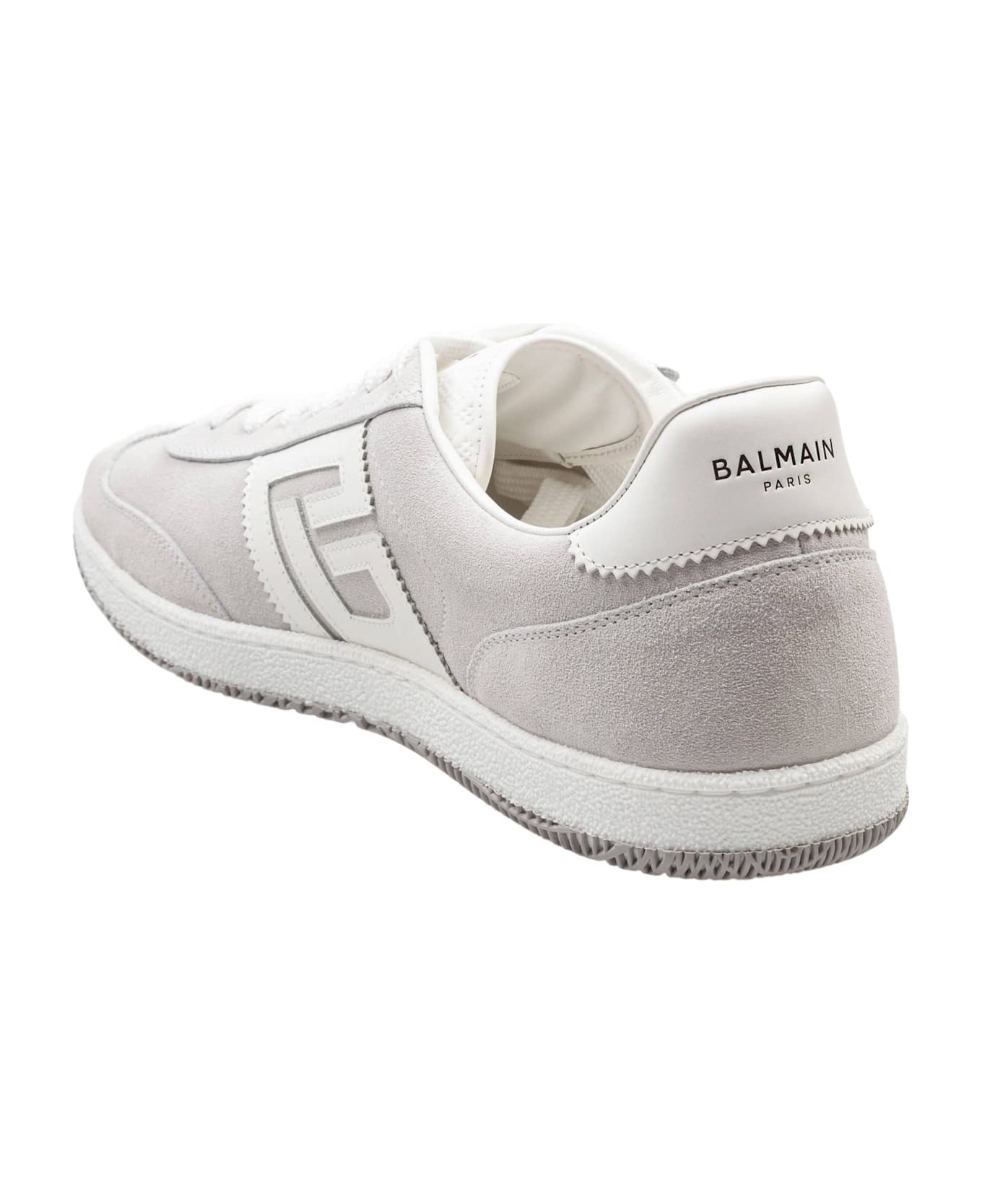Balmain Swan Sneakers In White Suede - WHITE