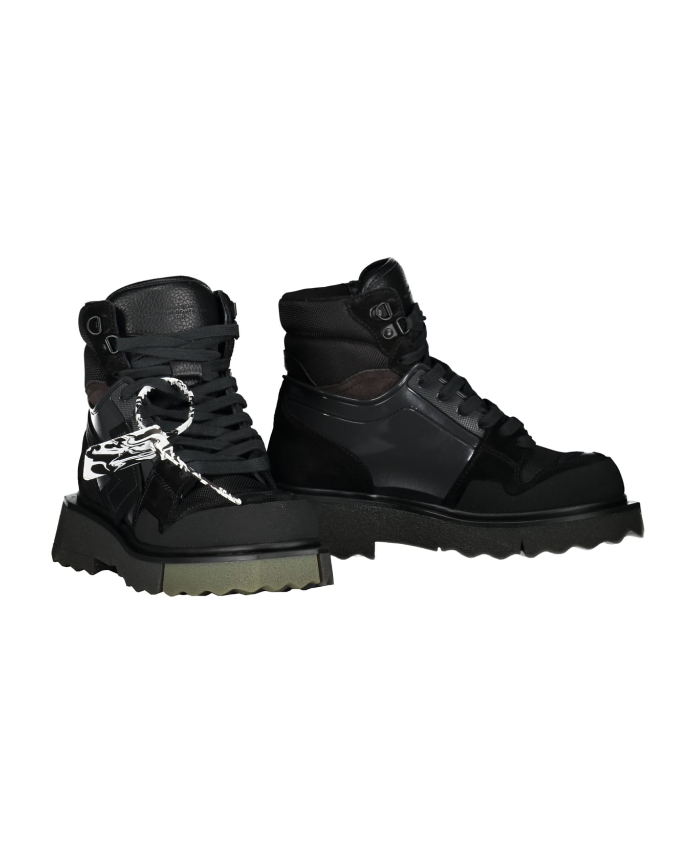 Off-White Suede Ankle Boots - black