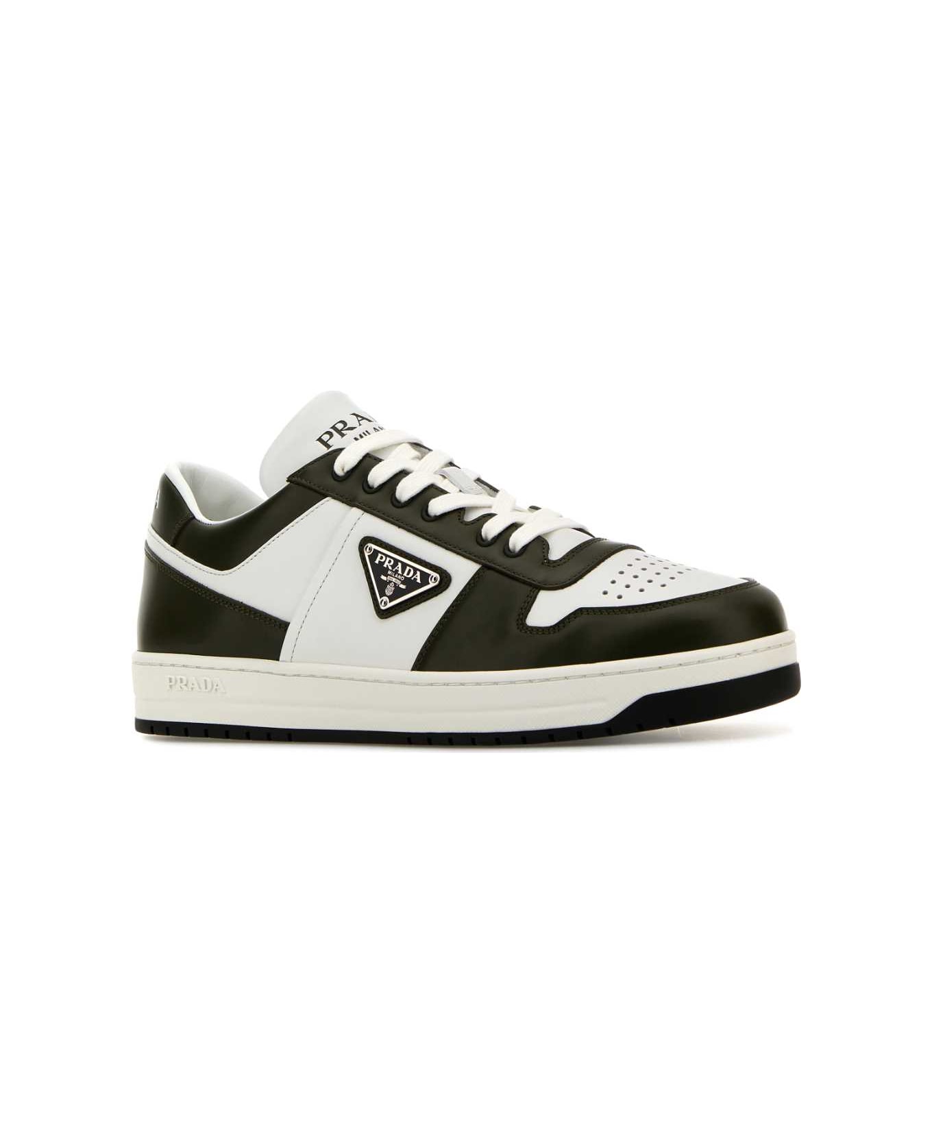 Prada Leather Downtown Sneakers - BIANCOMILITARE