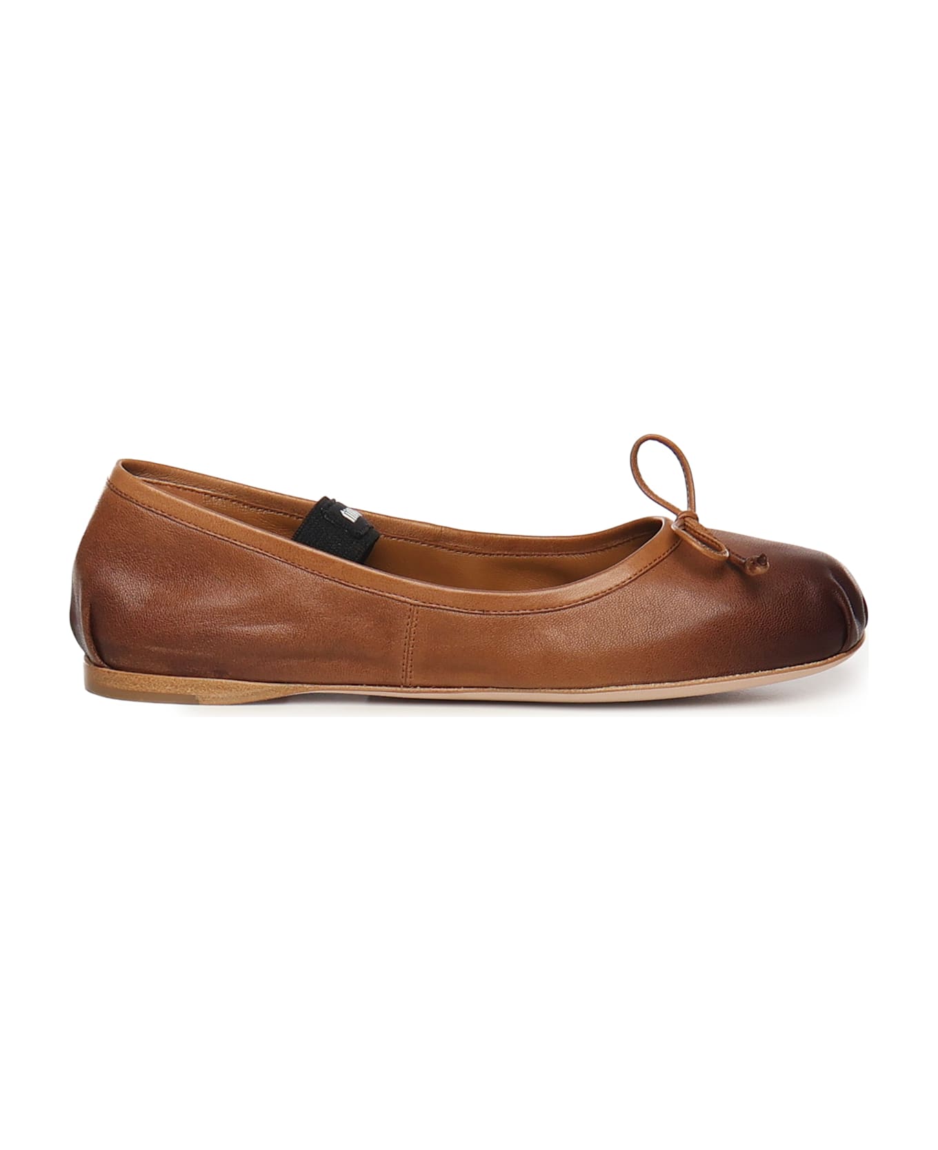 Miu Miu Leather Ballet Flats - Brown