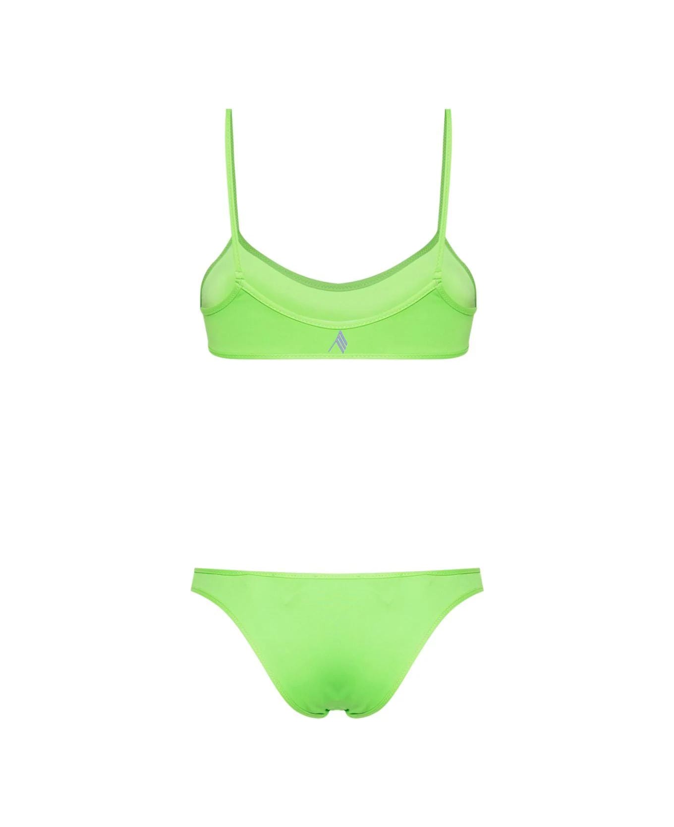 The Attico Rubberised-logo Bikini - Green