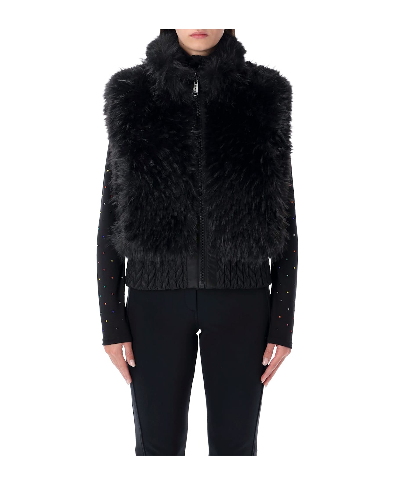 Goldbergh Dahlia Reversible Faux Fur Bodywarmer - BLACK
